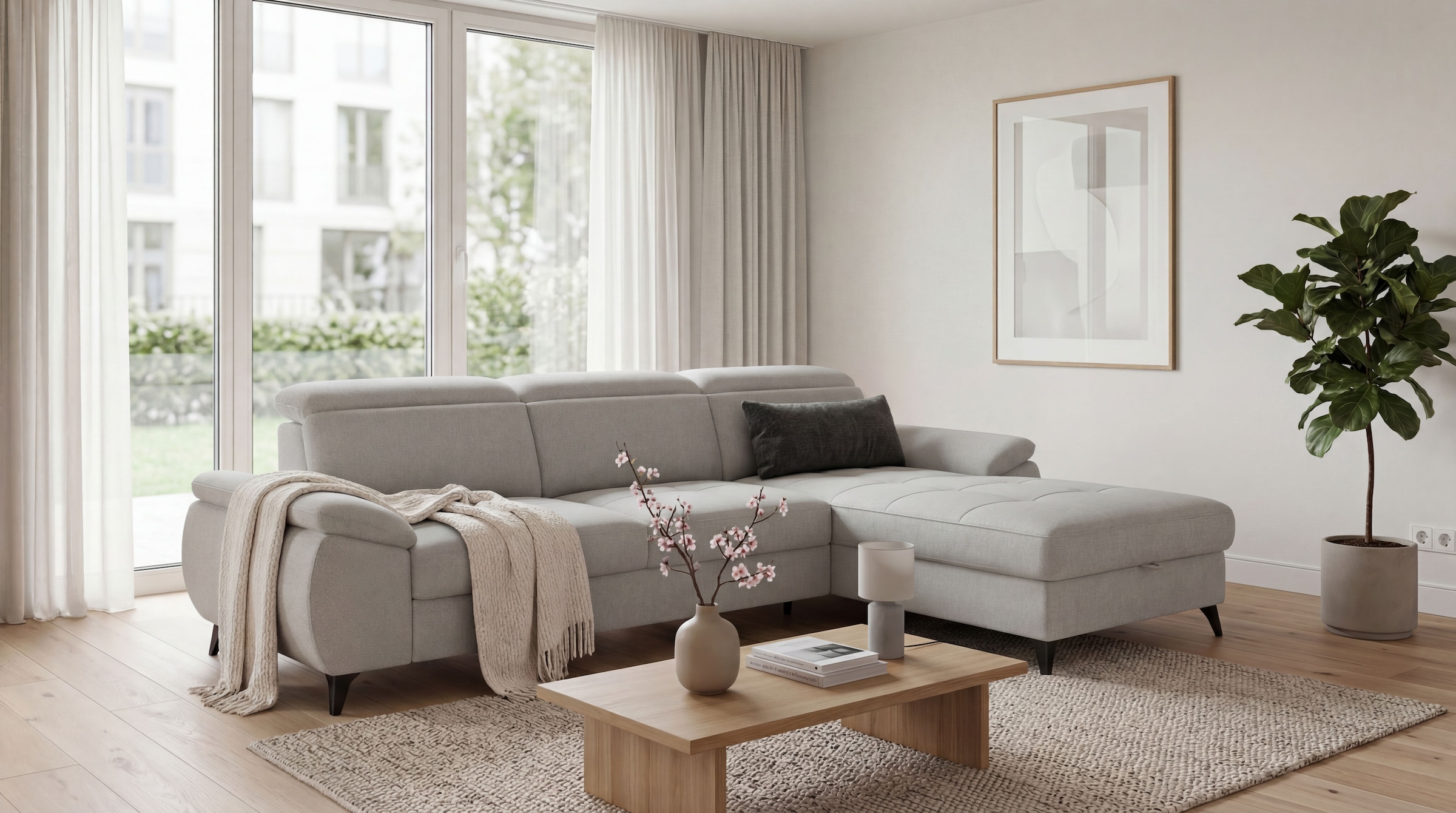 Image of exxpo - sofa fashion Ecksofa "TAOS bequem, komfortabel durch Kopfteilverstellung, Breite 281cm" inkl. Bettfunktion und Bettkasten,toller Sitzkomfort, Steppung im Sitz