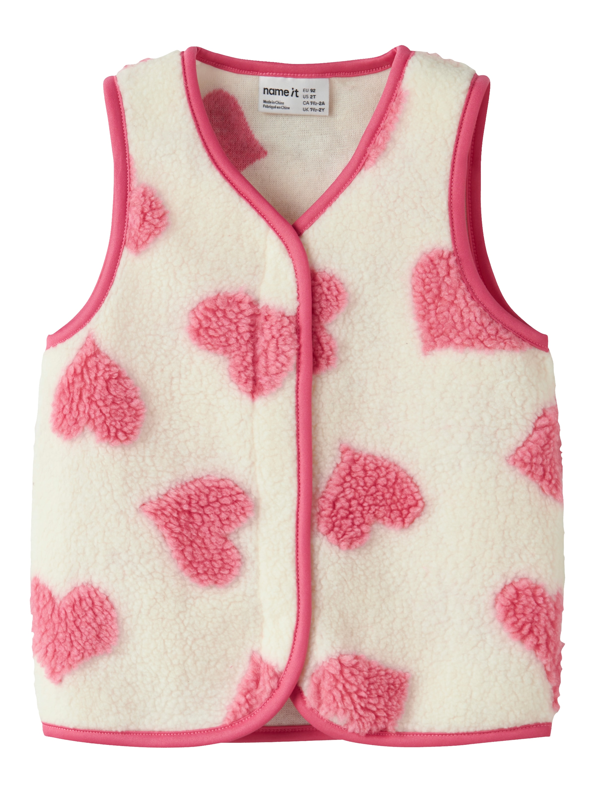 Name It Gilet polaire »NMFLARA TEDDY VEST« en polyester, coupe normale, avec col en V