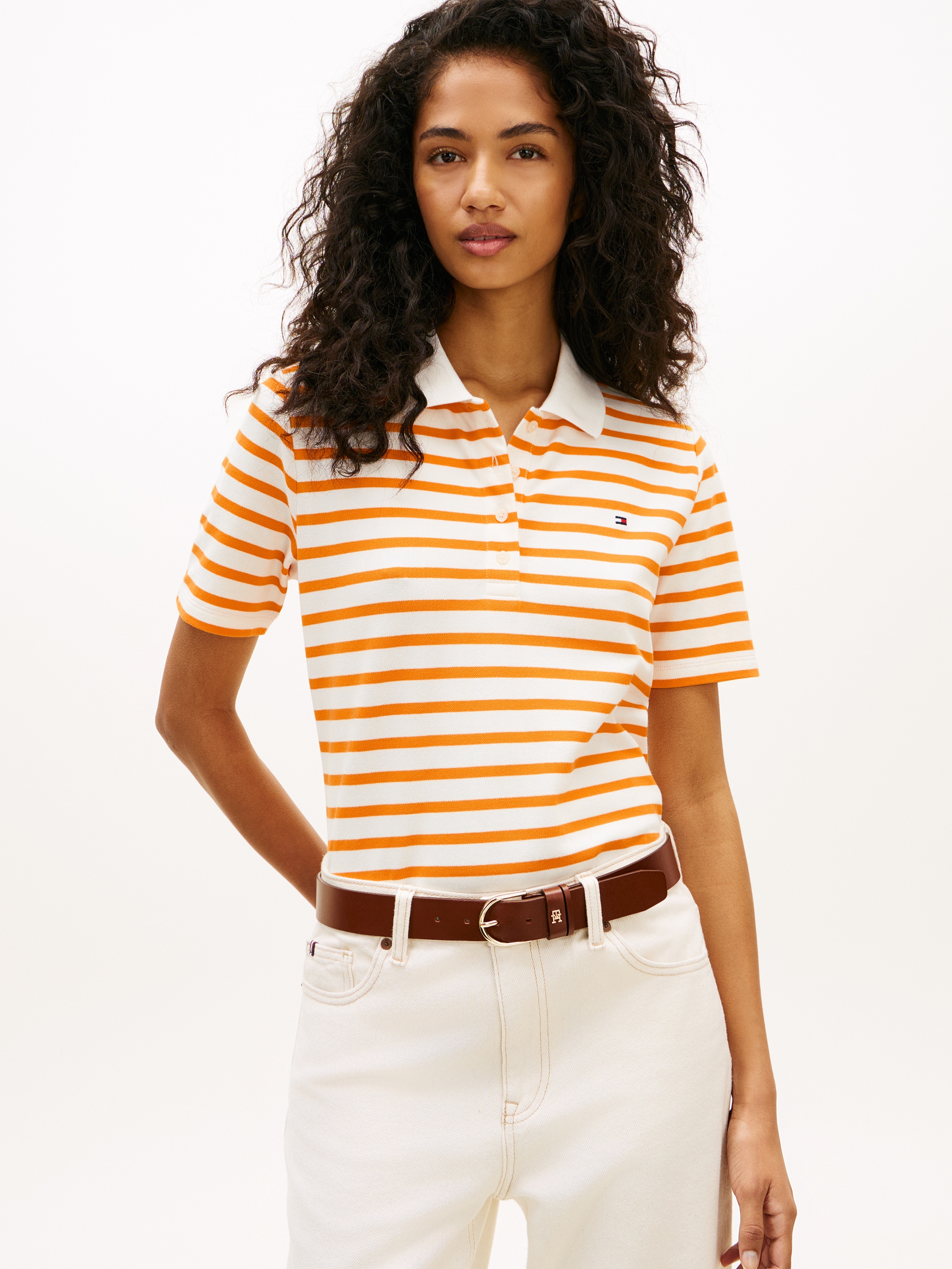Image of Tommy Hilfiger Poloshirt "1985 REG PIQUE POLO" mit Logo-Stickerei, Seitenschlitze, Regular Fit