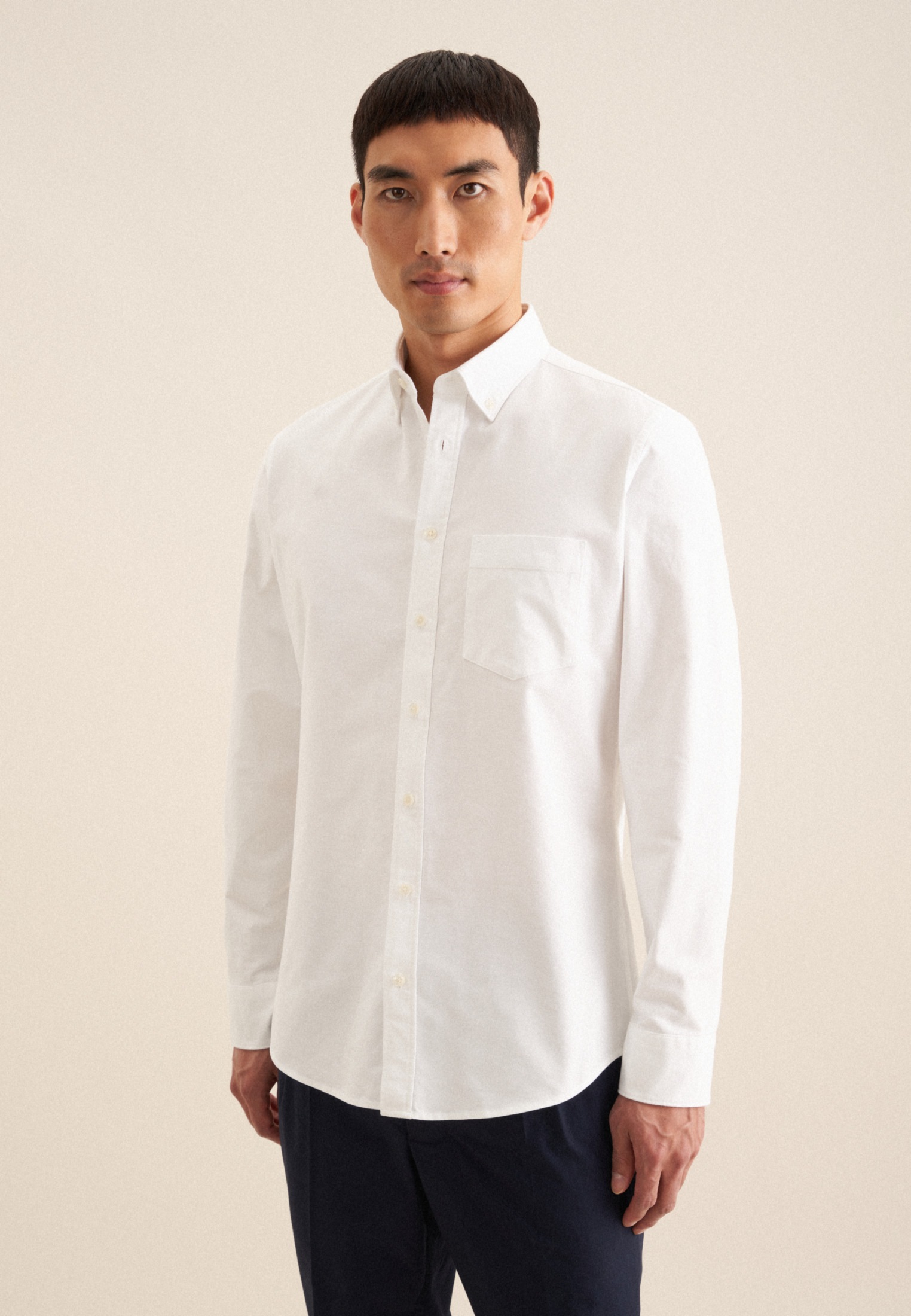 Image of seidensticker Businesshemd Slim 1/1 Button-Down-Kragen Uni