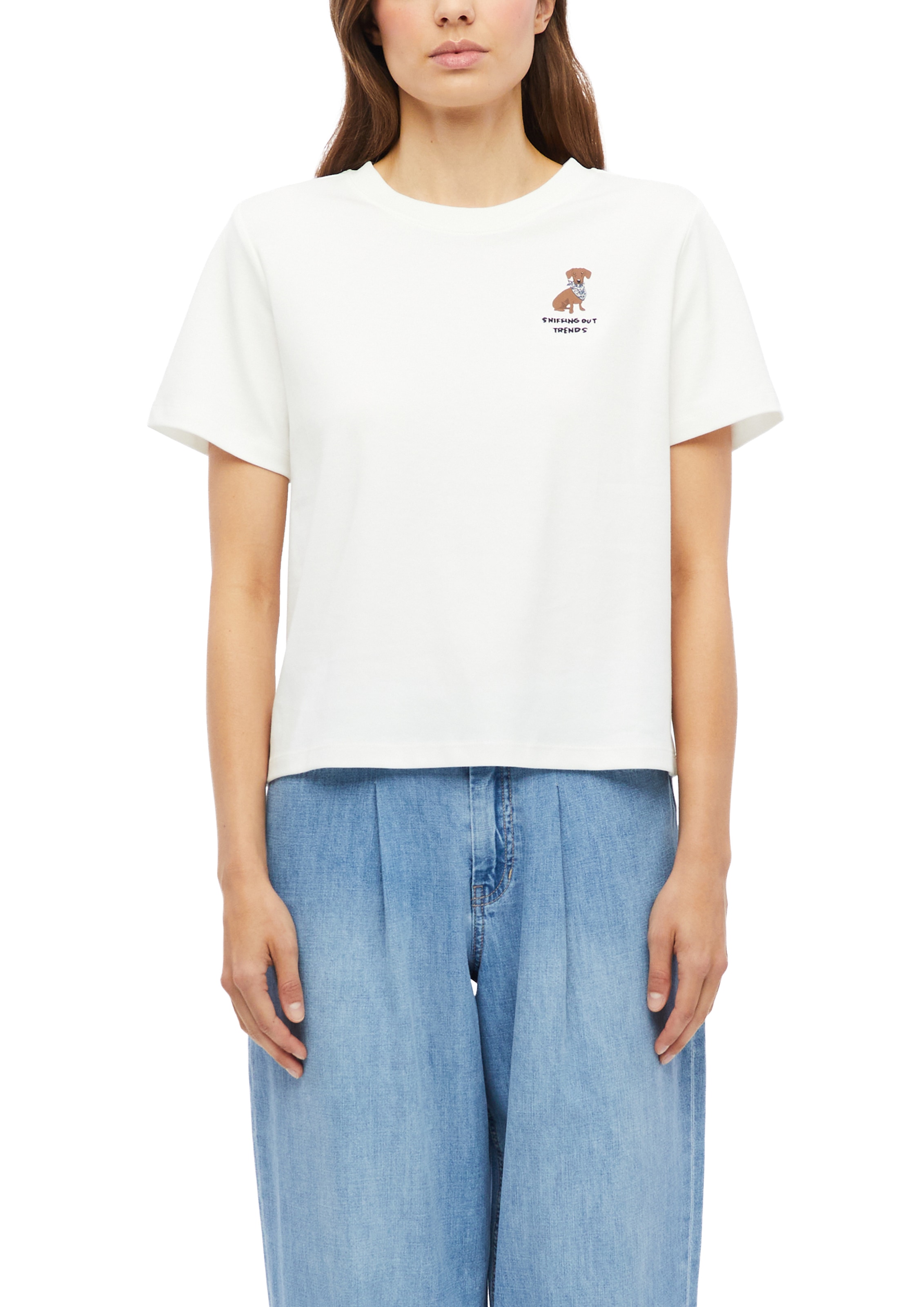 Image of s.Oliver Kurzarmshirt Sommershirt mit kleinem Print/Stickerei