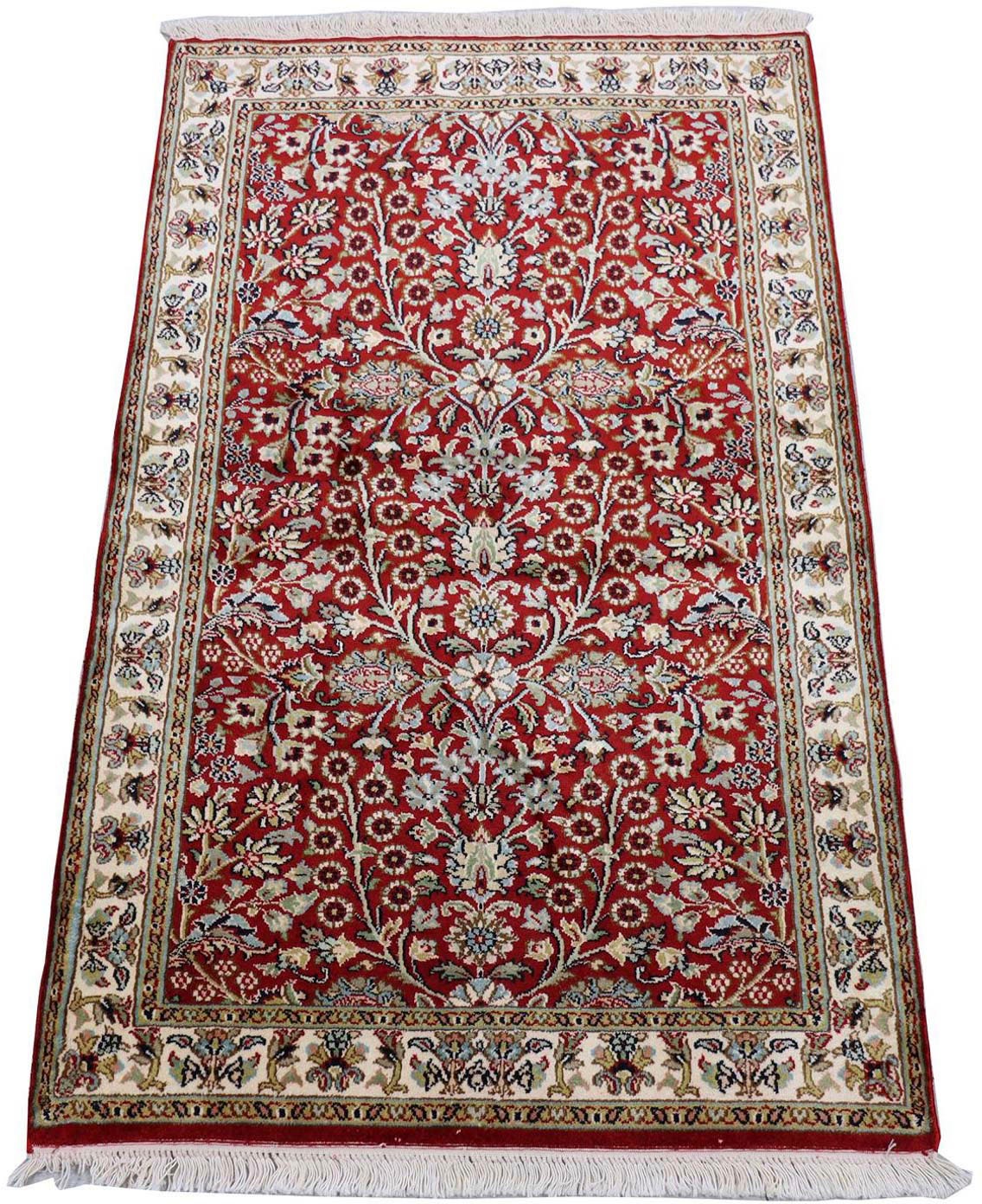 Image of morgenland Seidenteppich »Kaschmir Seide Blumenmuster Rosso 124 x 77 cm«, rechteckig, 0,4 mm Höhe, Handgeknüpft bei Ackermann Versand Schweiz