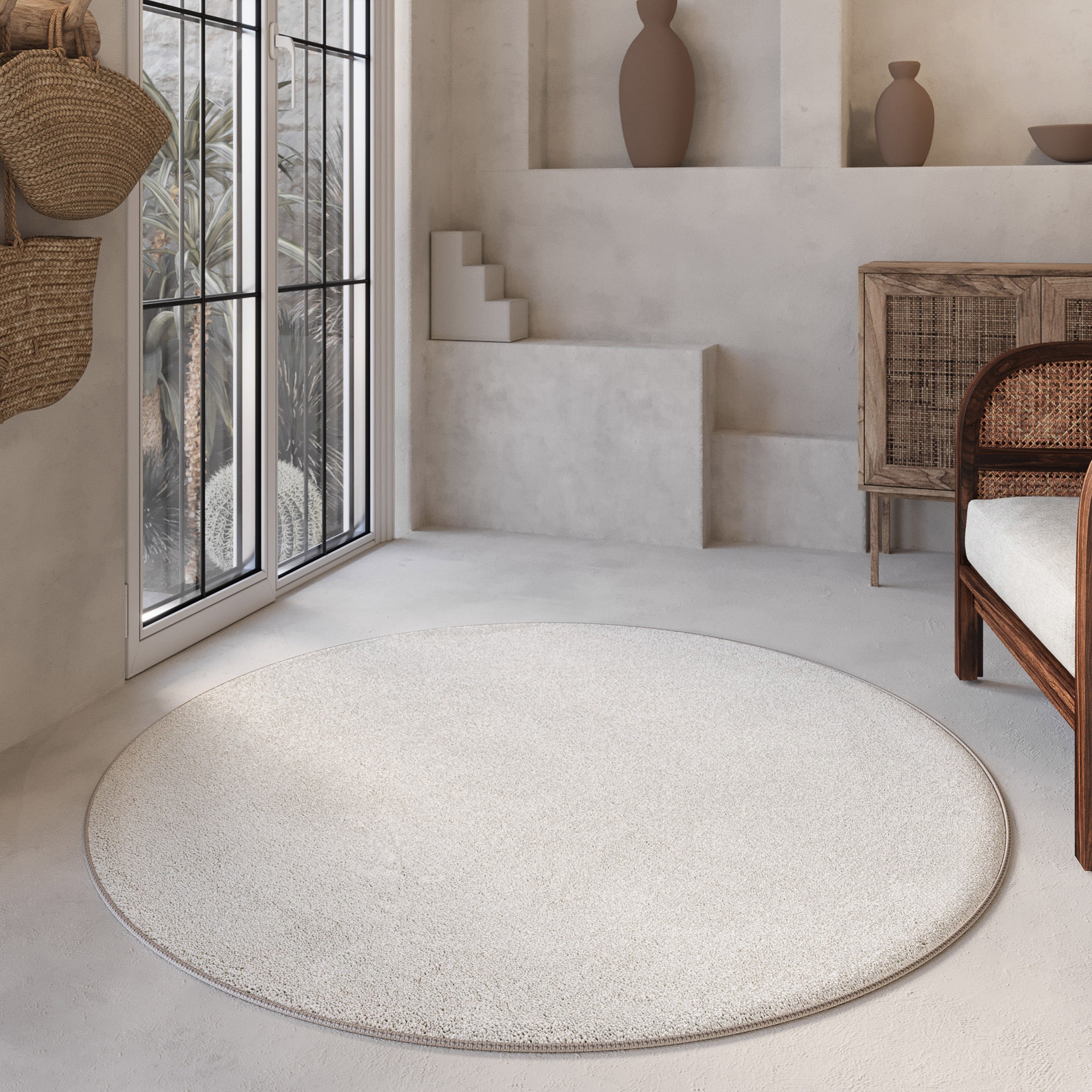 Image of Wecon home Basics Hochflor-Teppich "Nova" rund 25 mm Höhe Shaggy, gewebt, robust, Wohnzimmer, Schlafzimmer