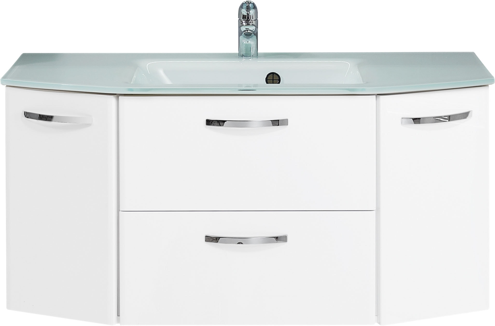 Saphir Waschtisch »Quickset 326, mit Glasbecken, 112cm breit« 2 Stk. tlg.