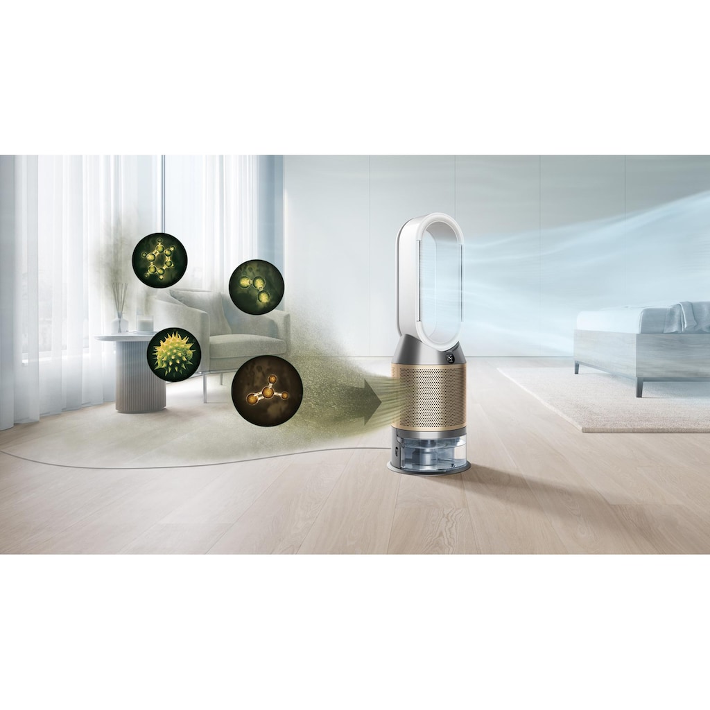 DYSON Kombigerät Luftbefeuchter und -reiniger »Purifier Humidify + Cool Formaldehyde™ PH04 (Weiss/Gold)«, für 81 m² Räume