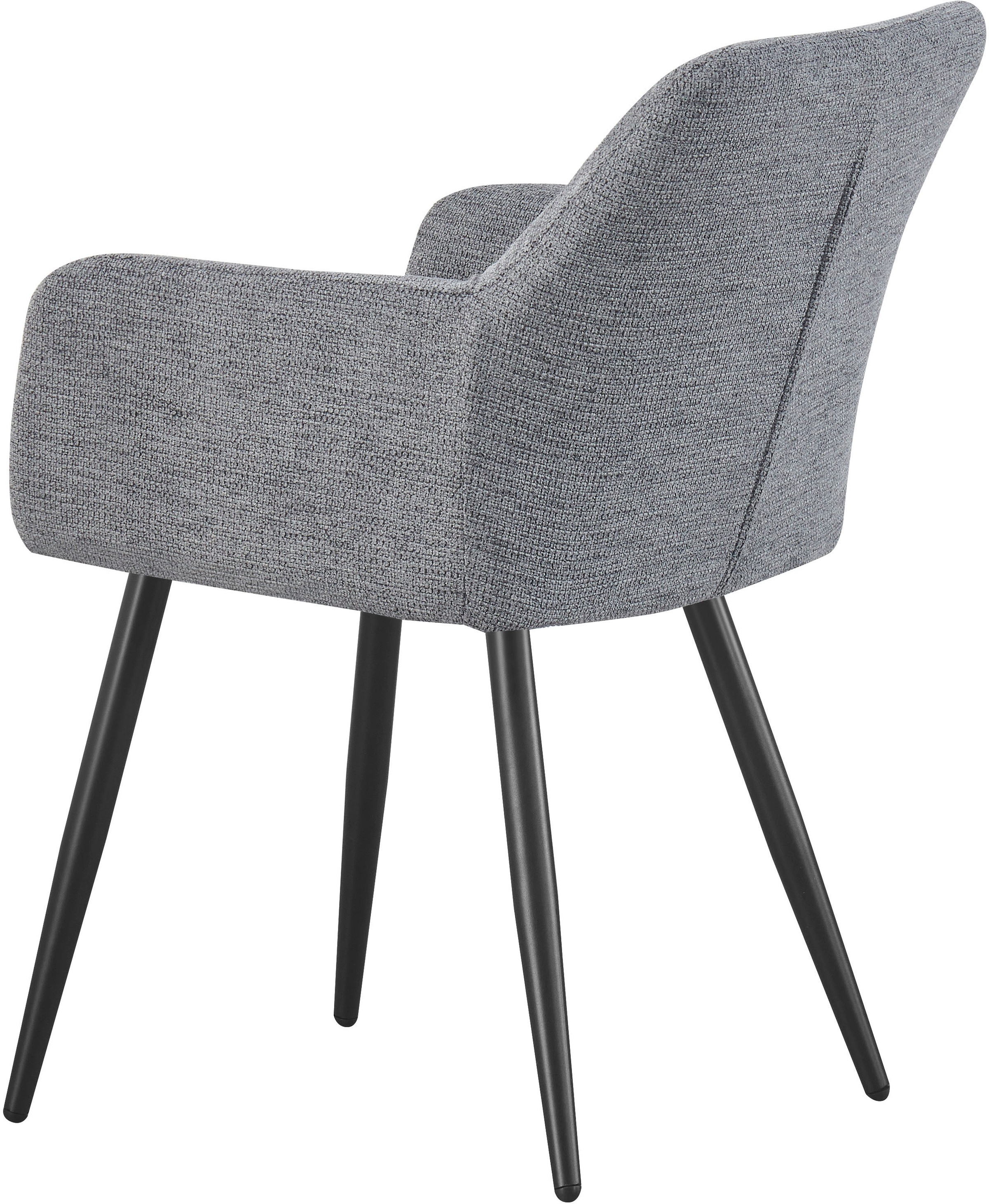 Home affaire Esszimmerstuhl »MILTON, 2er Set, mit Metallgestell in matt schwarz« (Set) 2 Stk.in verschiedenen Farben, Belsatbarkeit pro Stuhl 120 kg, mit Griffloch