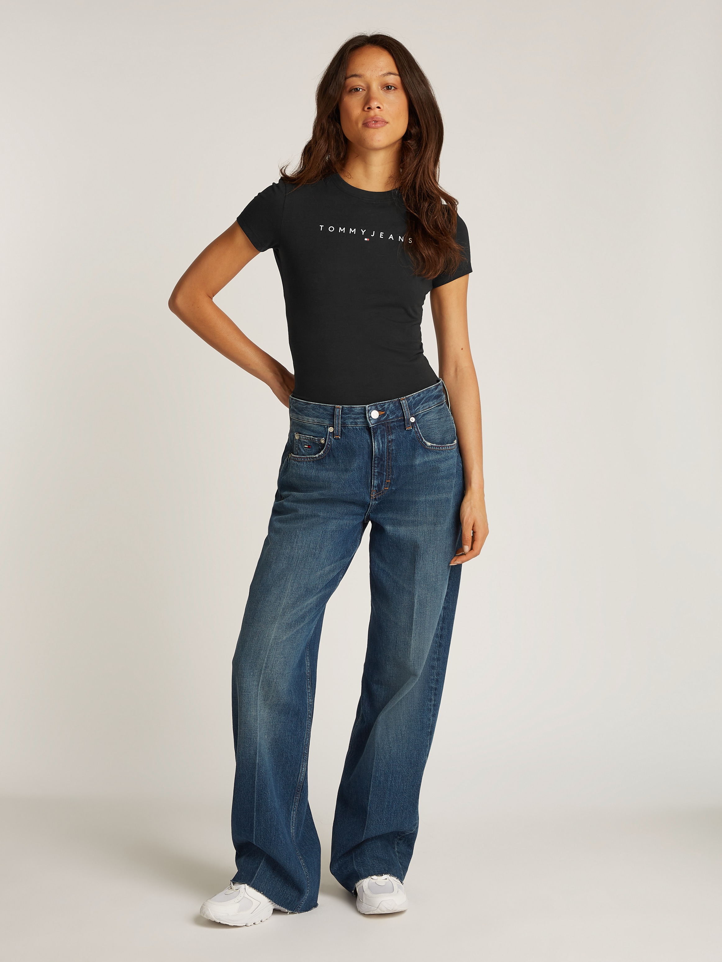 Tommy Jeans Curve T-Shirt »TJW SLIM LINEAR TEE EXT«, in Grosse Grössen