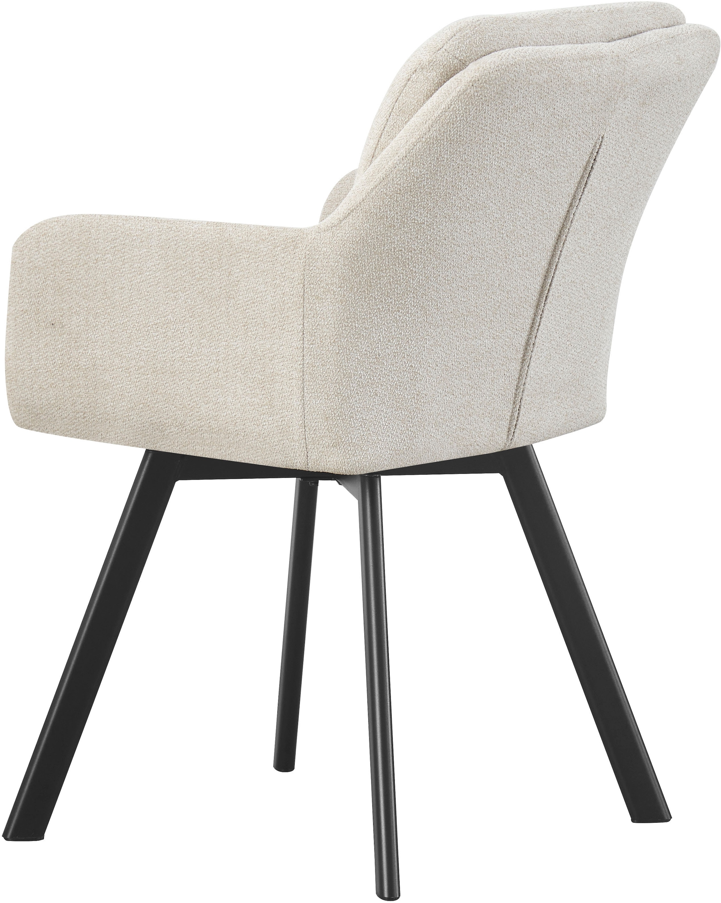 Home affaire Esszimmerstuhl »NEEPAWA, 2er Set, mit Metallgestell in matt schwarz« (Set) 2 Stk.in verschiedenen Farben, Belsatbarkeit pro Stuhl 120 kg, mit Armlehne