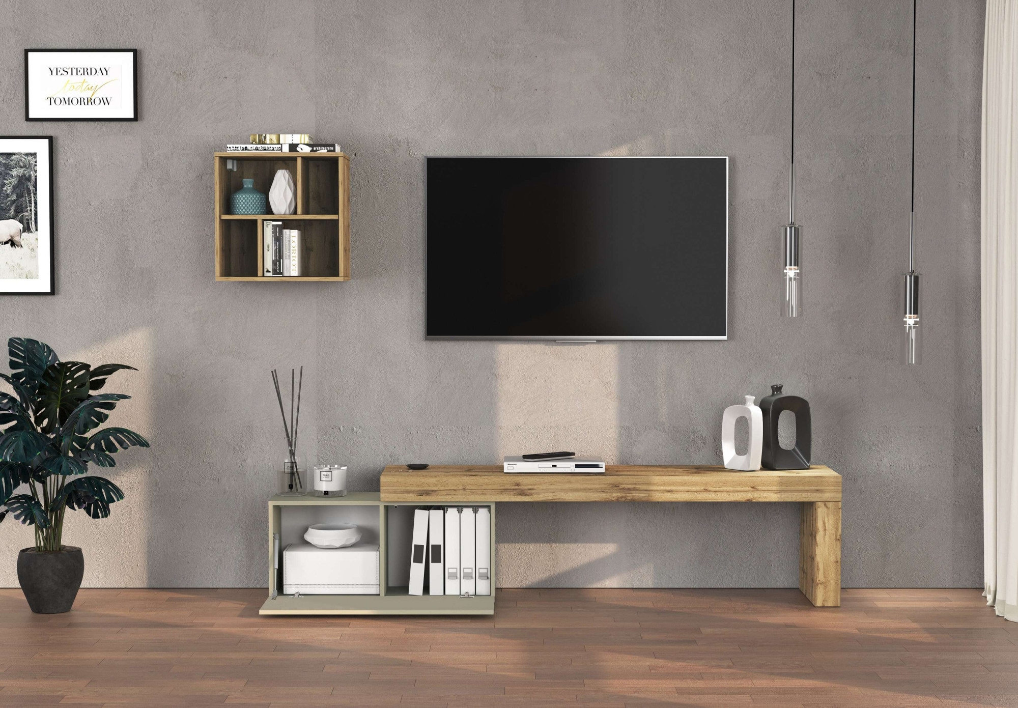 INOSIGN TV-Wand »Chronos TV-Set, Wohnwand – Elemente frei platzierbar, Made in Italy« Set, 2-er set, 2 Stk. tlg.