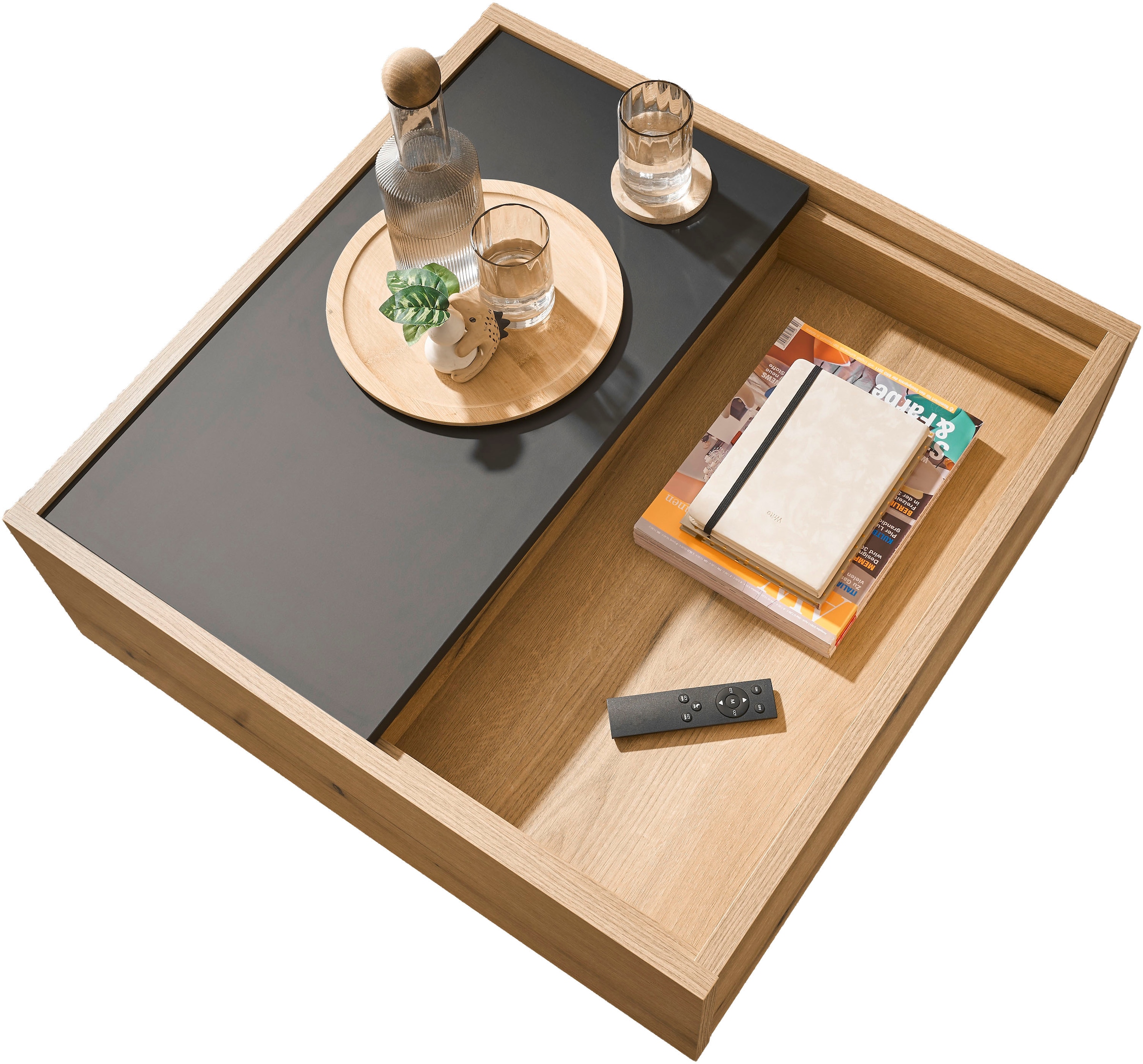 Home affaire Couchtisch »Soleto, Beistelltisch, Wohnzimmertisch, Sofatisch, Tisch« vielseitig einsetzbar, ausreichend Stauraum, variable Tischplatte