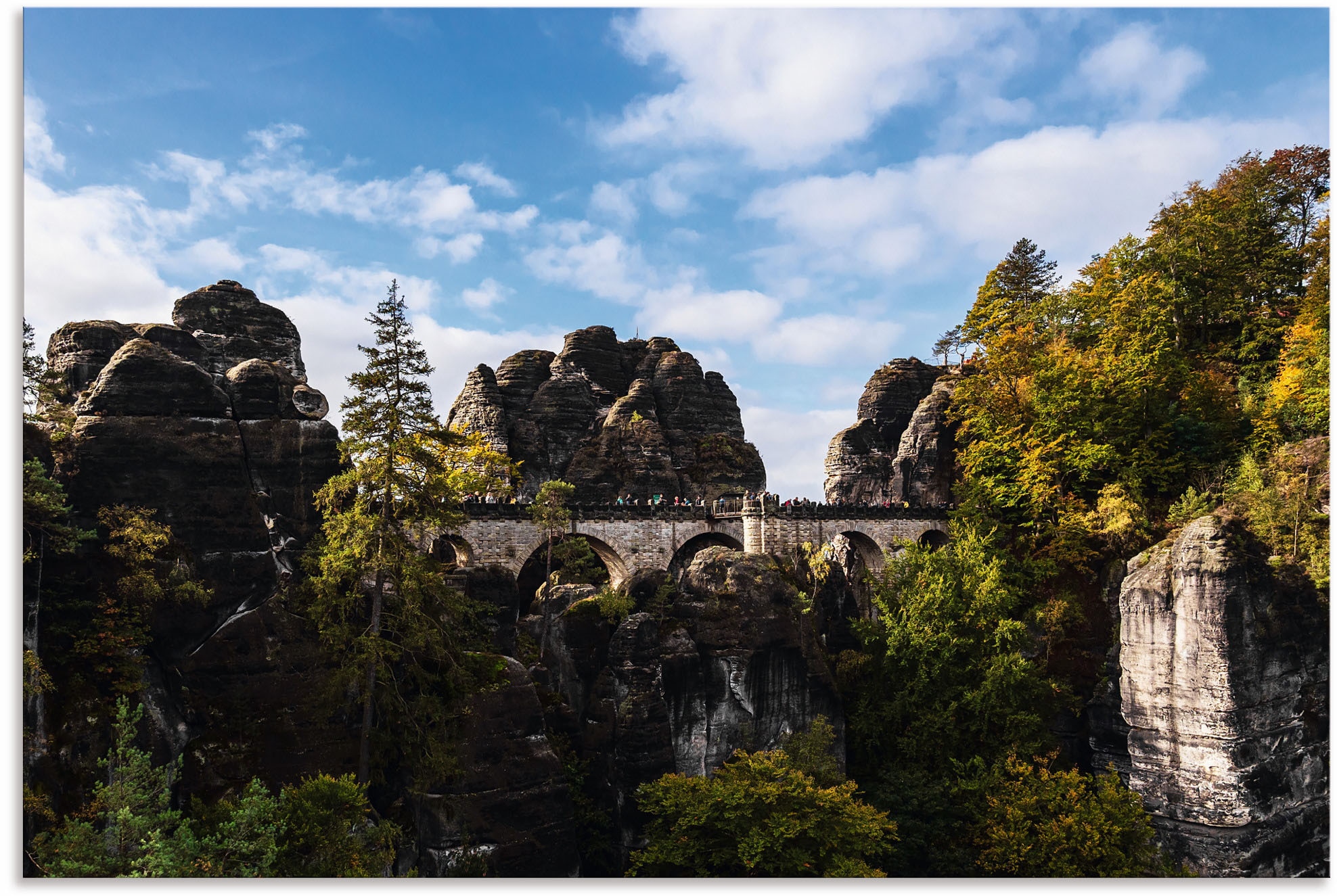 Image of Artland Alu-Dibond-Druck "Bastei in der Sächsische Schweiz" Berge & Alpenbilder 1 Stk. tlg. für Innen- und Aussenbereich geeignet, Outdoorbild