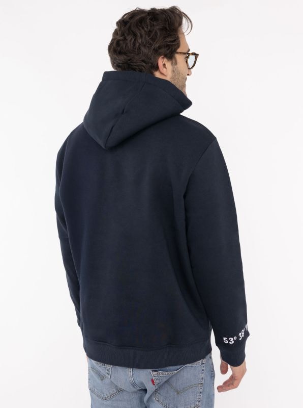 Zwillingsherz Hoodie »"Coast Life Wave"«, Maritimes Männer Kapuzensweatshirt mit Fronttaschen und Stickerei
