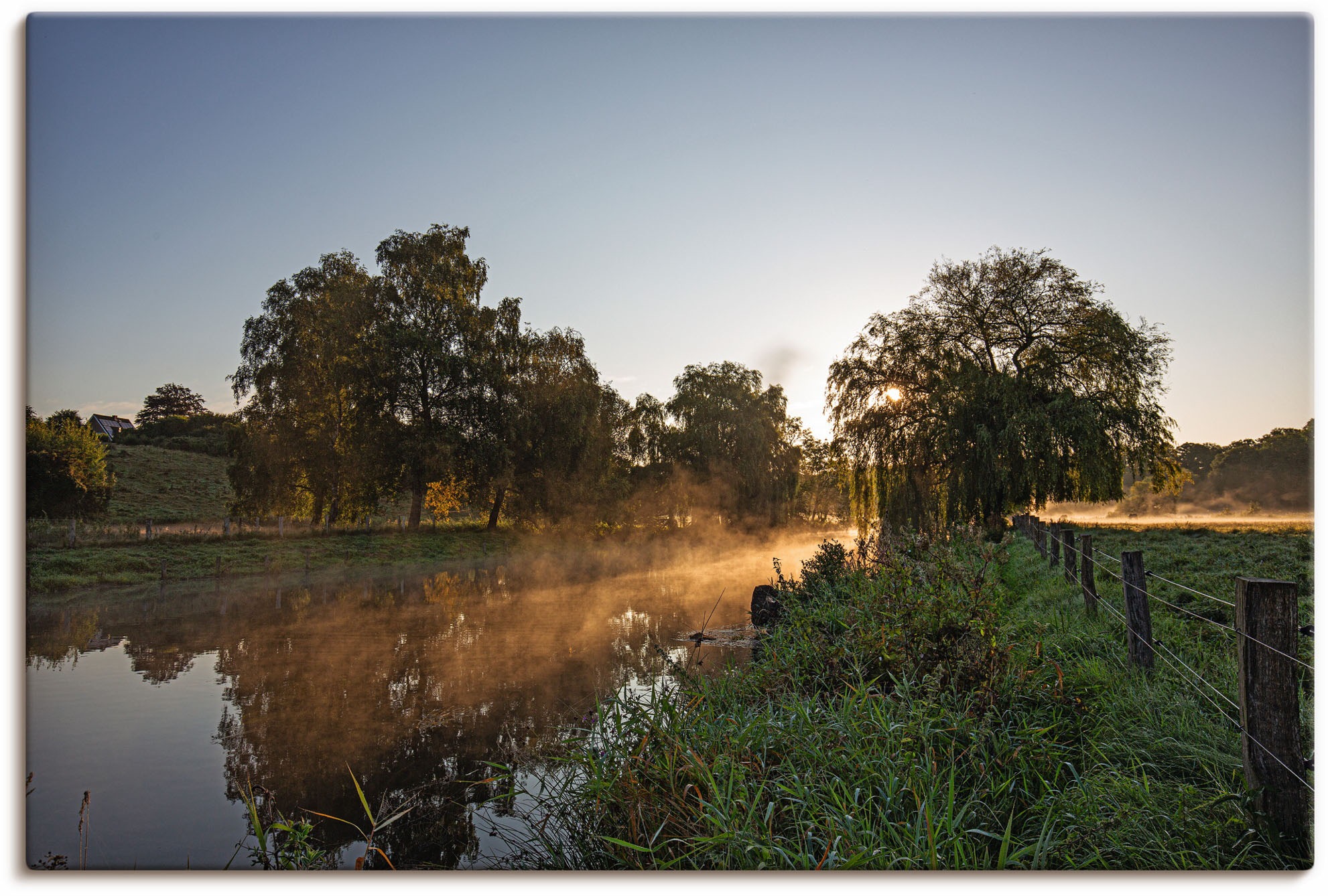 Image of Artland Wandbild »Frühnebel über der Trave«, Gewässer, (1 St.), in vielen Grössen & Produktarten - Alubild / Outdoorbild für den Aussenbereich, Leinwandbild, Poster, Wandaufkleber / Wandtattoo auch für Badezimmer geeignet bei Ackermann Versand Schweiz