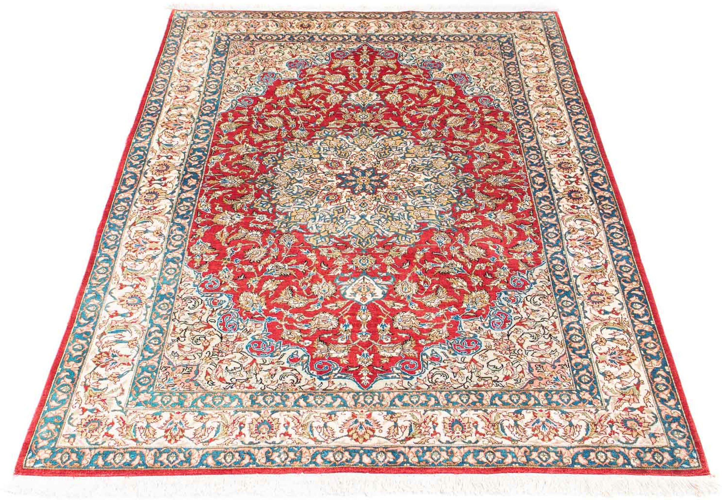 Image of morgenland Orientteppich »Perser - Ghom - 156 x 98 cm - rot«, rechteckig, 10 mm Höhe, Wohnzimmer, Handgeknüpft, Einzelstück mit Zertifikat bei Ackermann Versand Schweiz