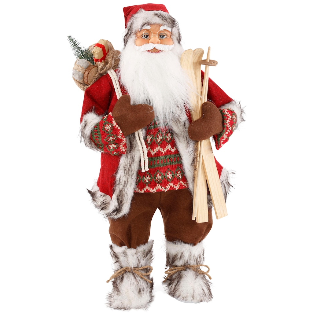 HOSSNER - HOMECOLLECTION Weihnachtsmann »Santa mit Skiern unter dem Arm und Geschenken«