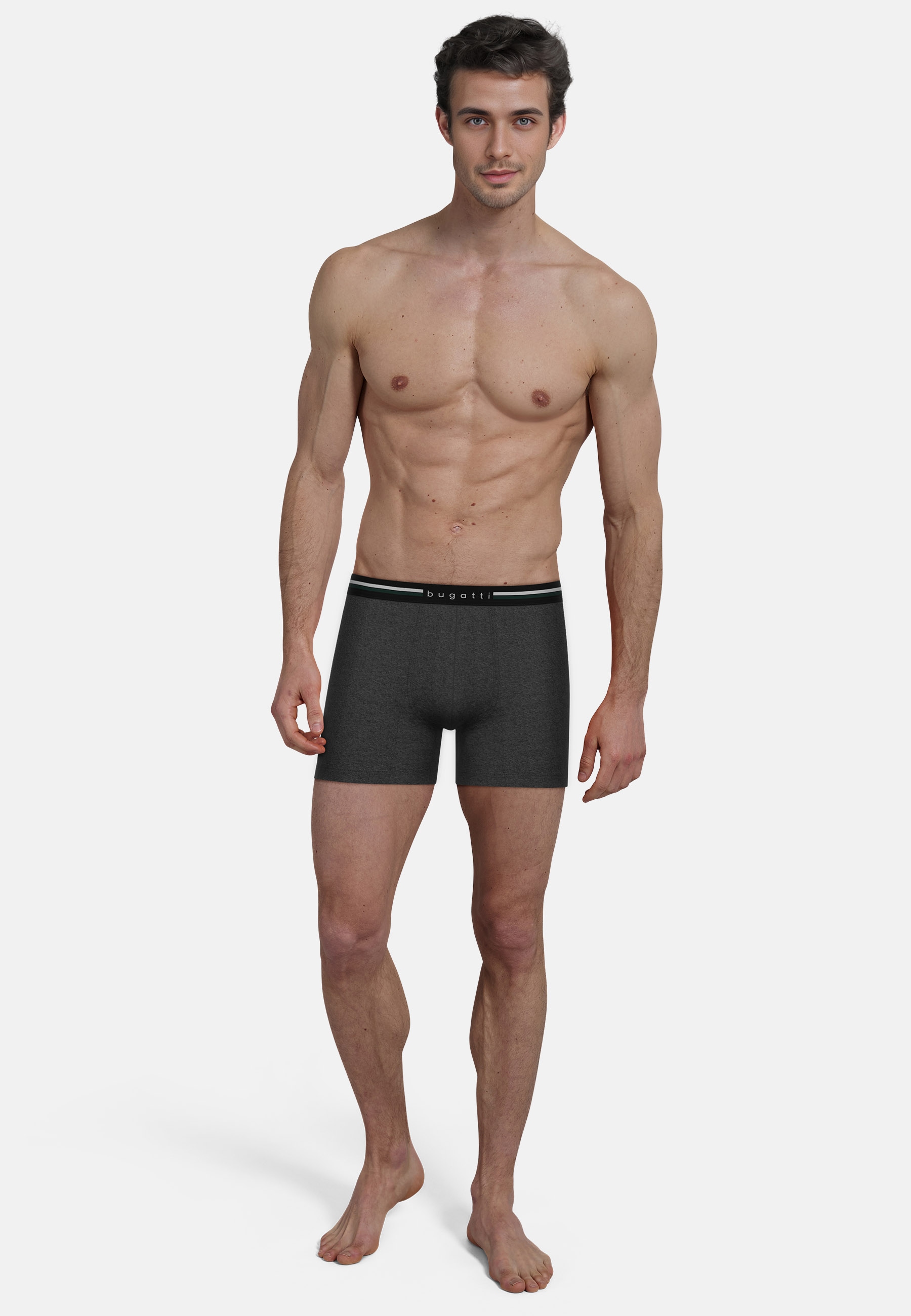 bugatti Lange Unterhose »Neapel«, (2er Pack), Mit elastischem Logobund