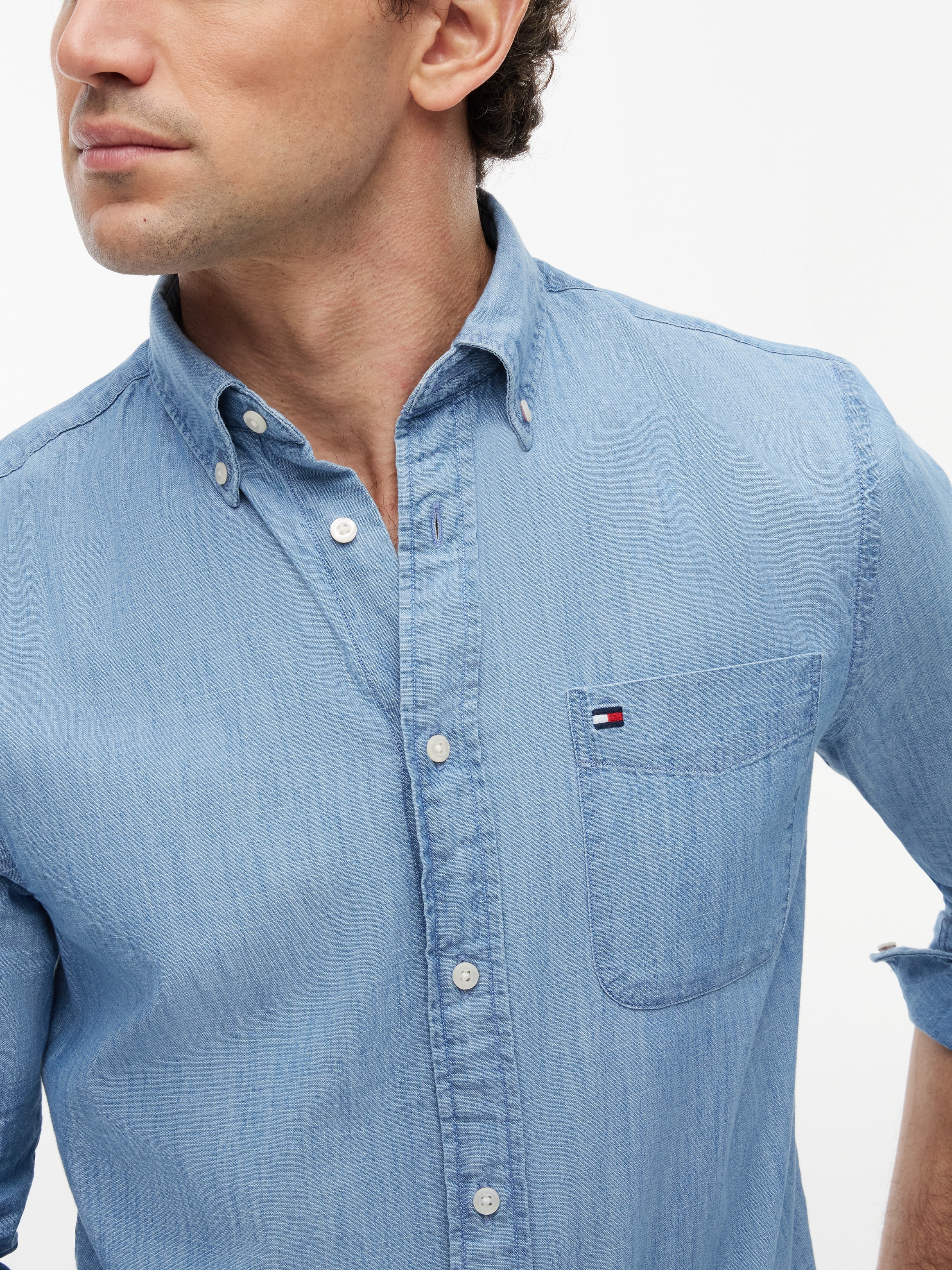 Tommy Hilfiger Langarmhemd »CHAMBRAY POCKET Regular Fit«