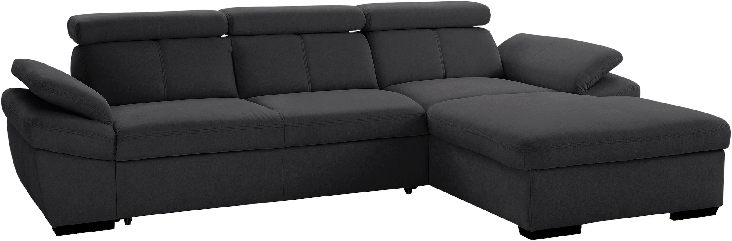 exxpo - sofa fashion Ecksofa »Salerno, inkl. Arm-& Kopfteilverstellung, bequem, Breite 280cm, L-Form« wahlweise mit Bettfunktion und Bettkasten, tolle Detailverarbeitung
