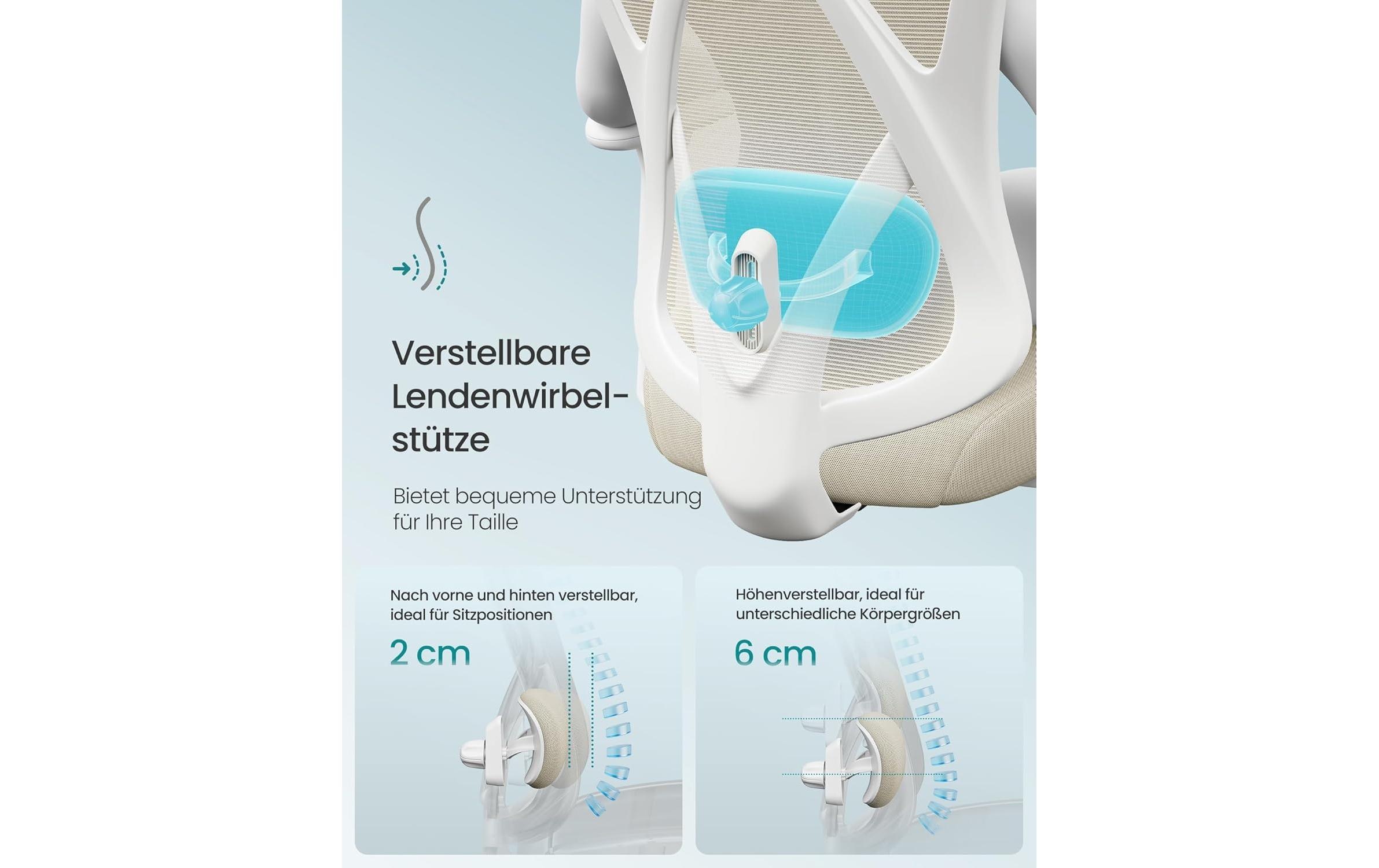 Image of SONGMICS Bürostuhl "mit verstellbarer Lendenstütze und Kopfstütze" ()