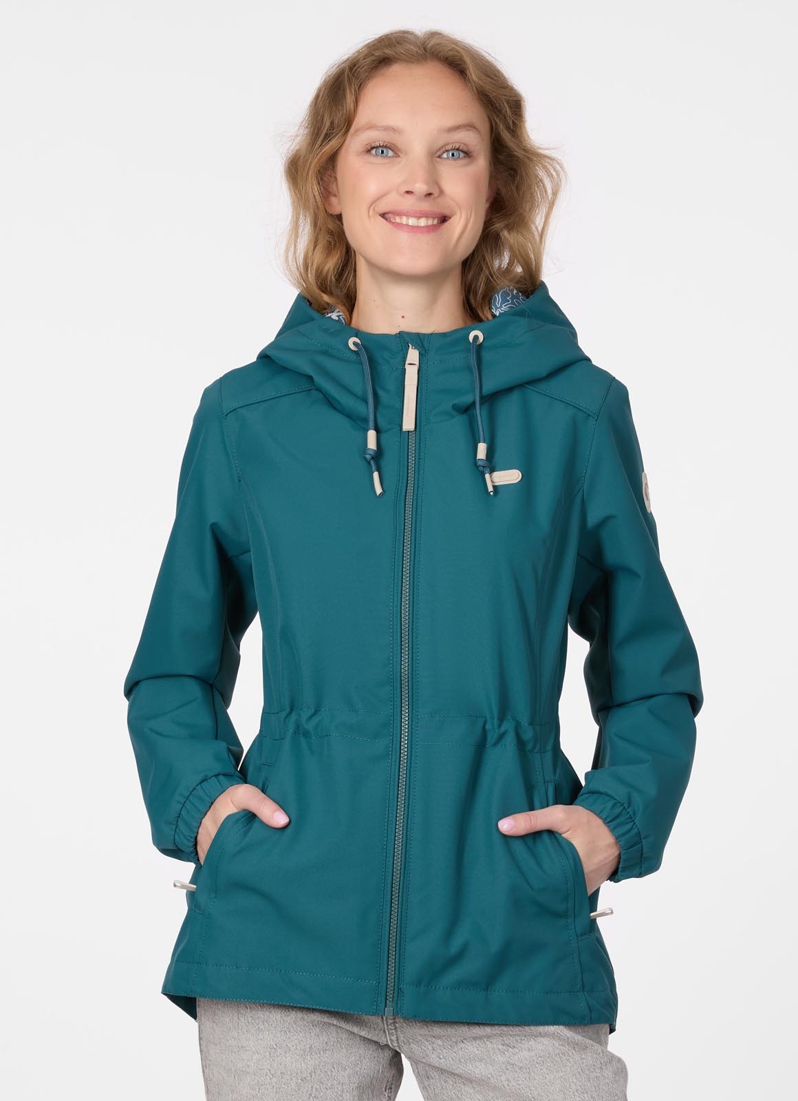 Image of Ragwear Parka "DANKKA" mit Kapuze Mit Kordelzug, geblümtem Futter und reflektierenden Kordeln