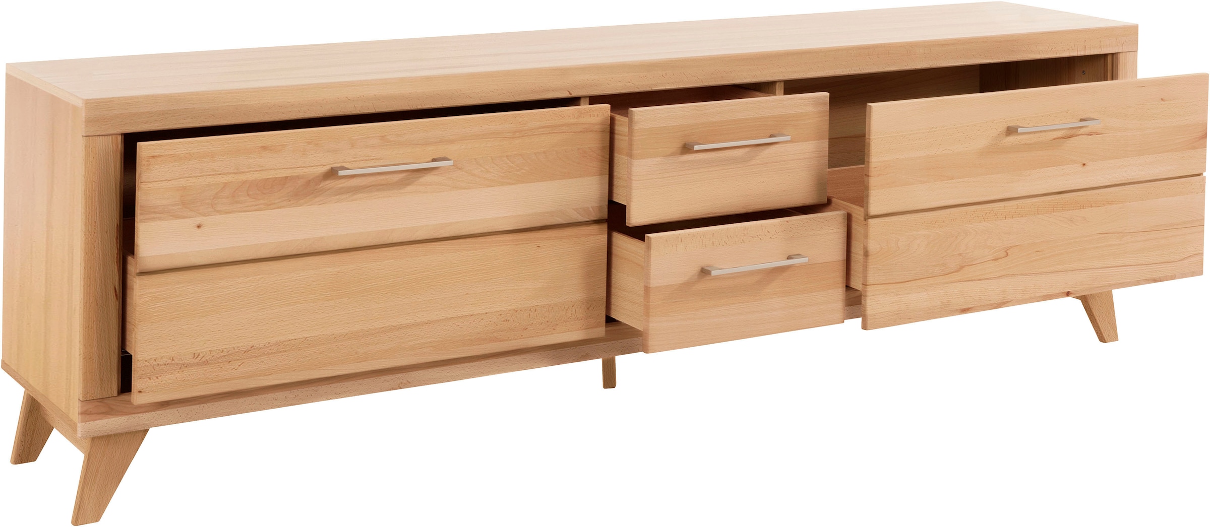 VOGL Möbelfabrik Lowboard »1237«, Massivholzfront, Breite ca. 211 cm, mit Softclose Funktion