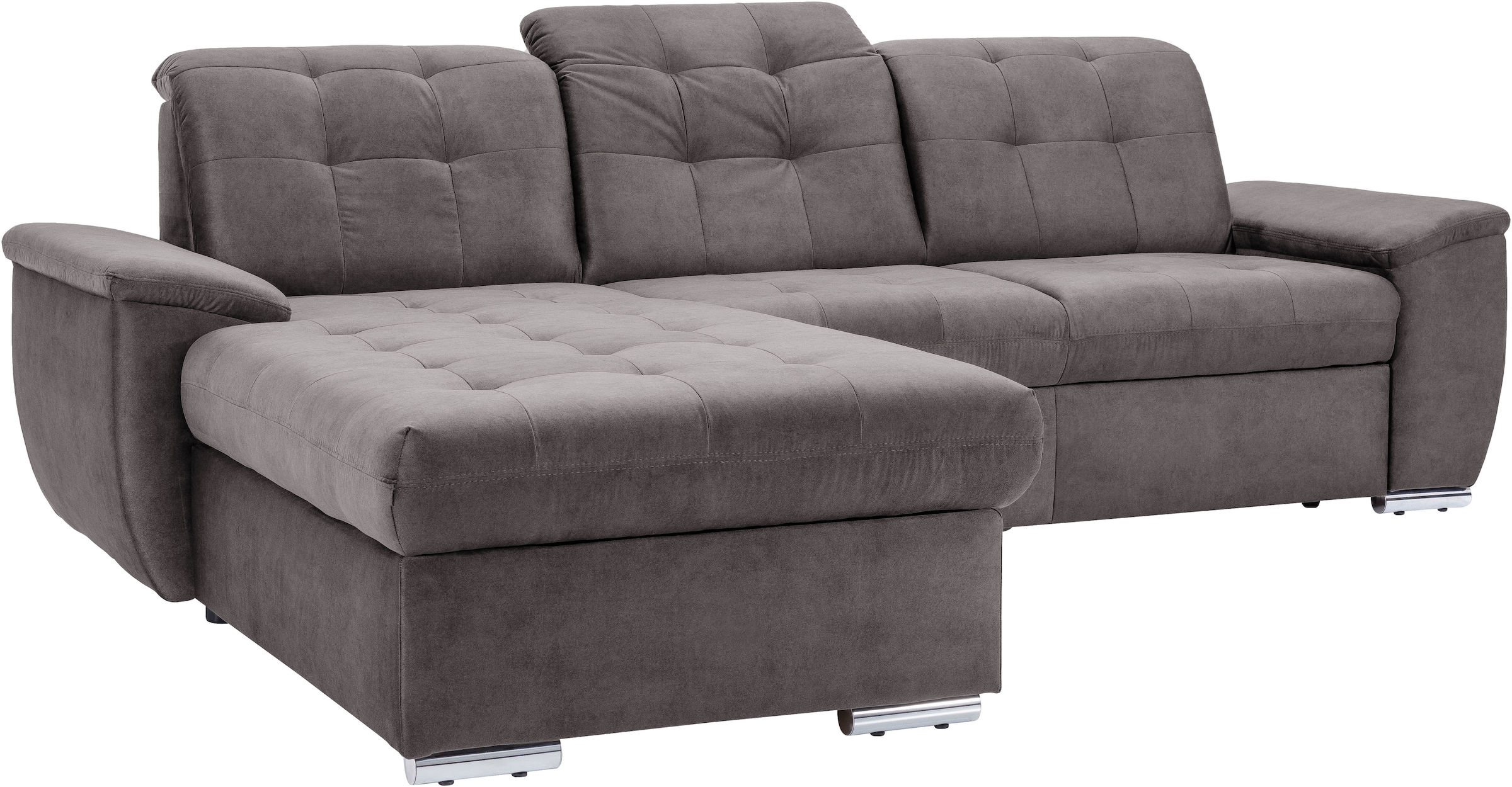 exxpo - sofa fashion Canapé d'angle »Derby Inkl. Kopfteilverstellung, wahlw. Bett & Bettkasten, L-Form« EXTRA an Komfort zum Relaxen, Entspannen und Wohlfühlen