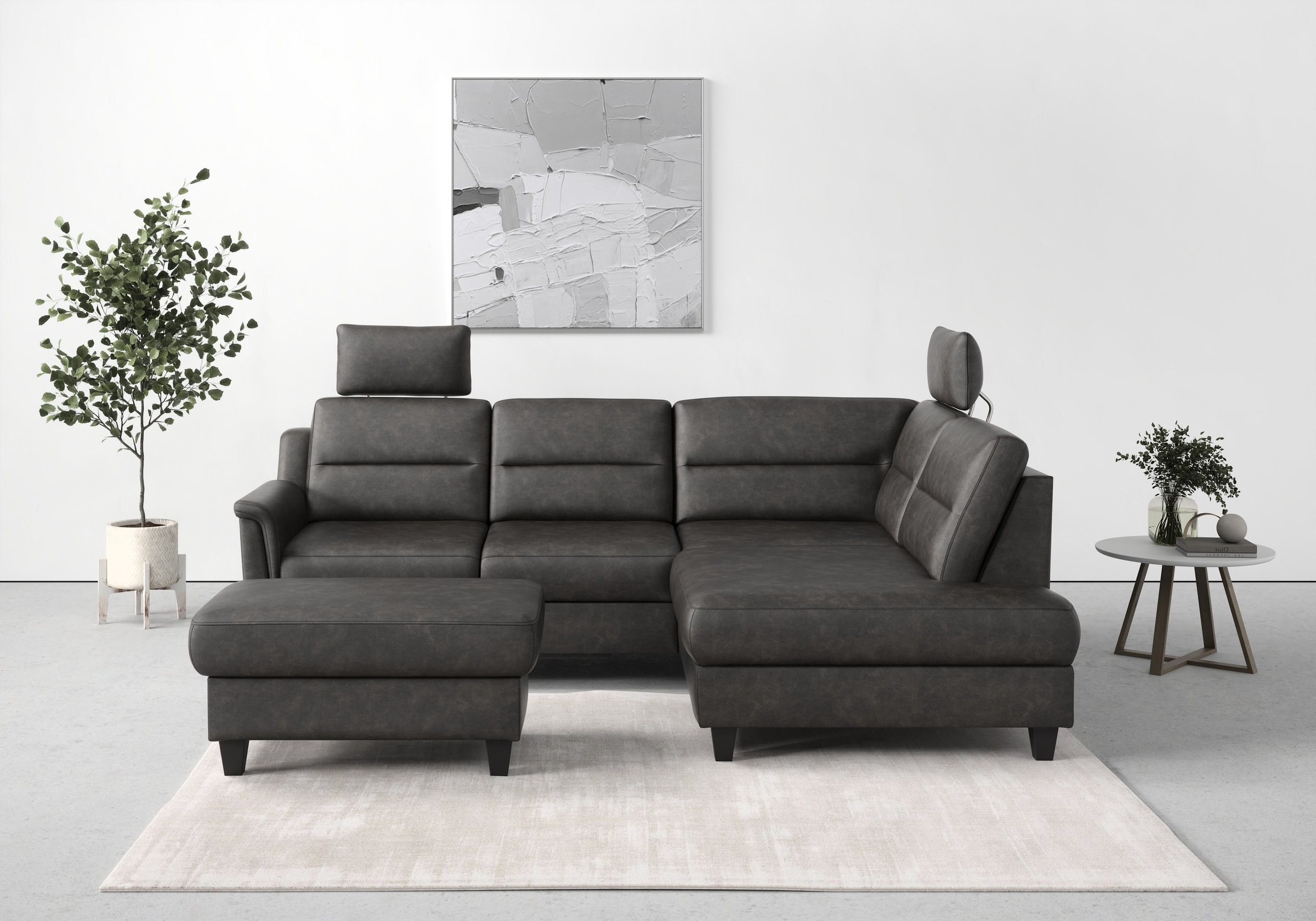 sit&more Stauraumhocker »Farö«, mit Stauraum und Federkern und wengefarbenen Füssen