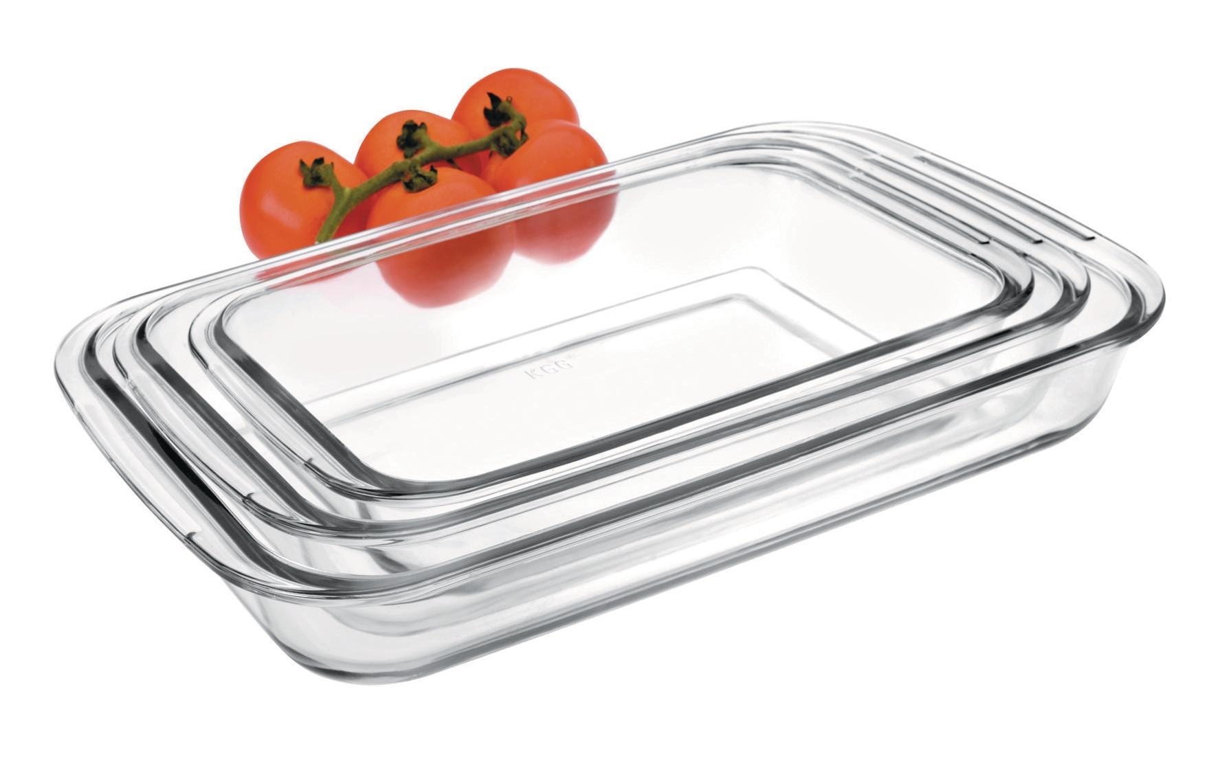 Image of Auflaufform "Ibili 3 Stück Eckig" Glas