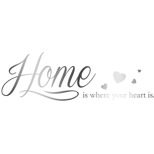 ♕ queence Wandtattoo »Home is where your heart is«, 120 x 30 cm  versandkostenfrei auf