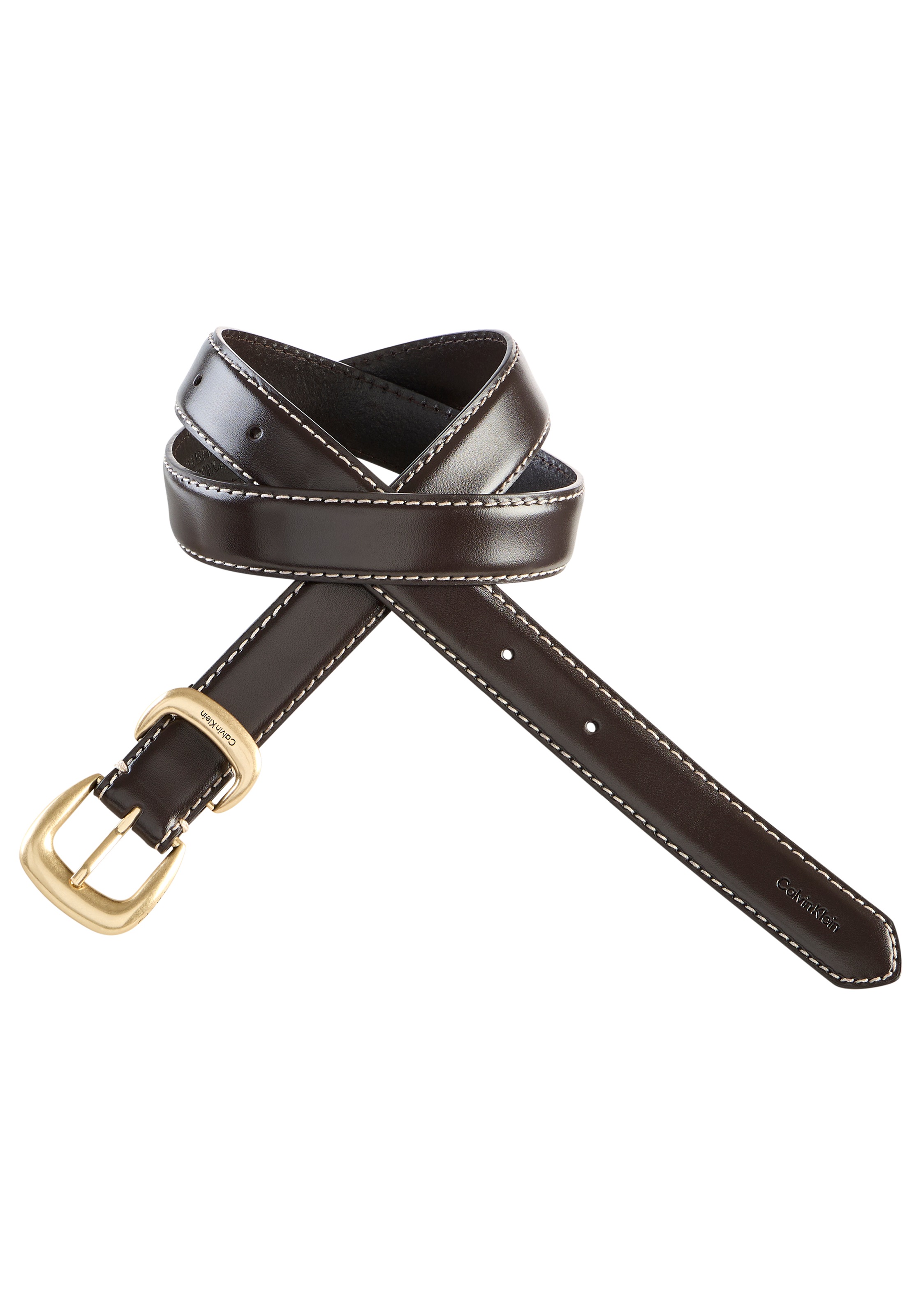 Image of Calvin Klein Ledergürtel "2PIECE LOGO 25MM" Metallschliesse, Grössenverstellbar