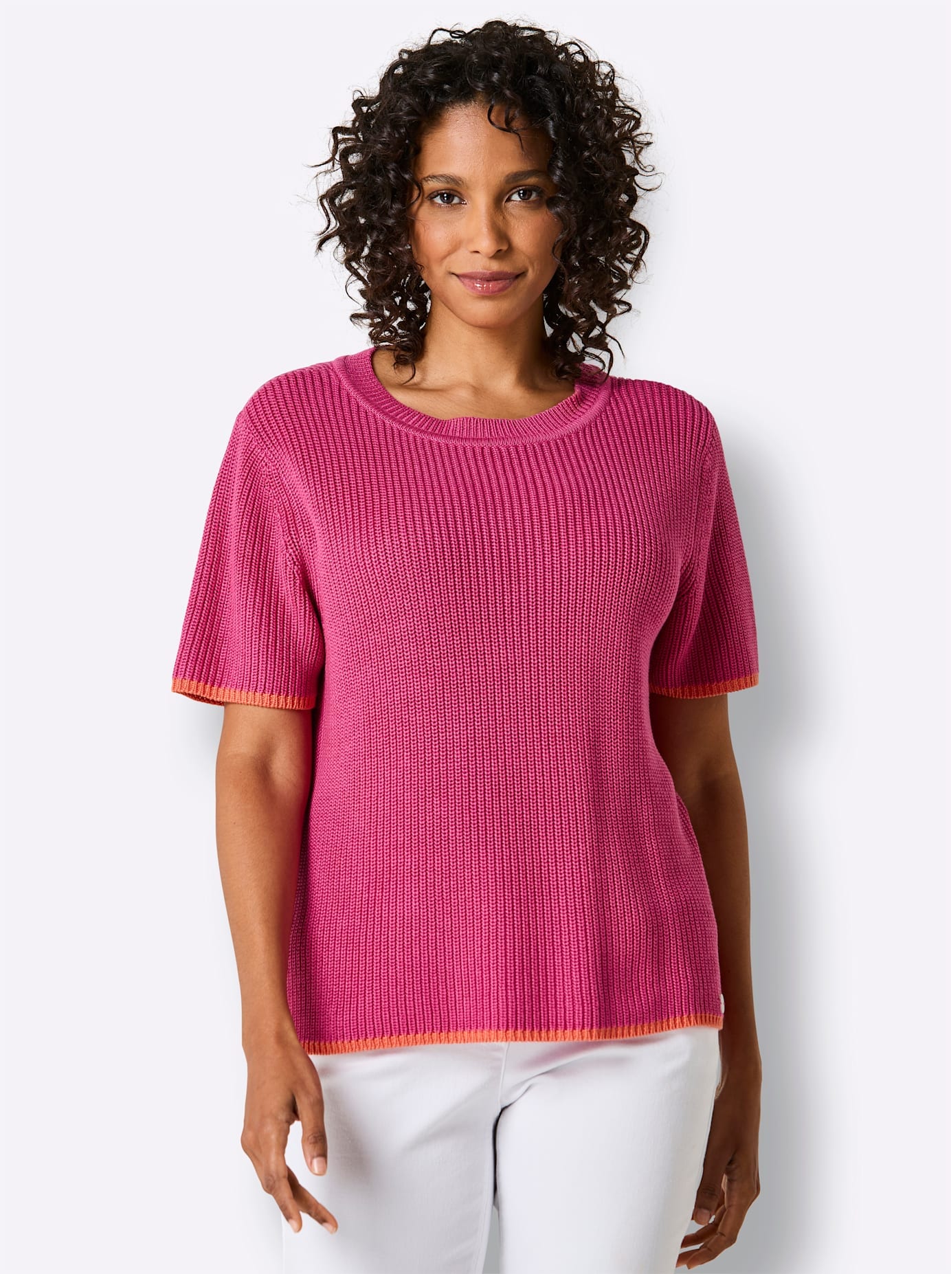 CREATION L PREMIUM Kurzarmpullover "Lyocell-Baumwoll-Pullover"