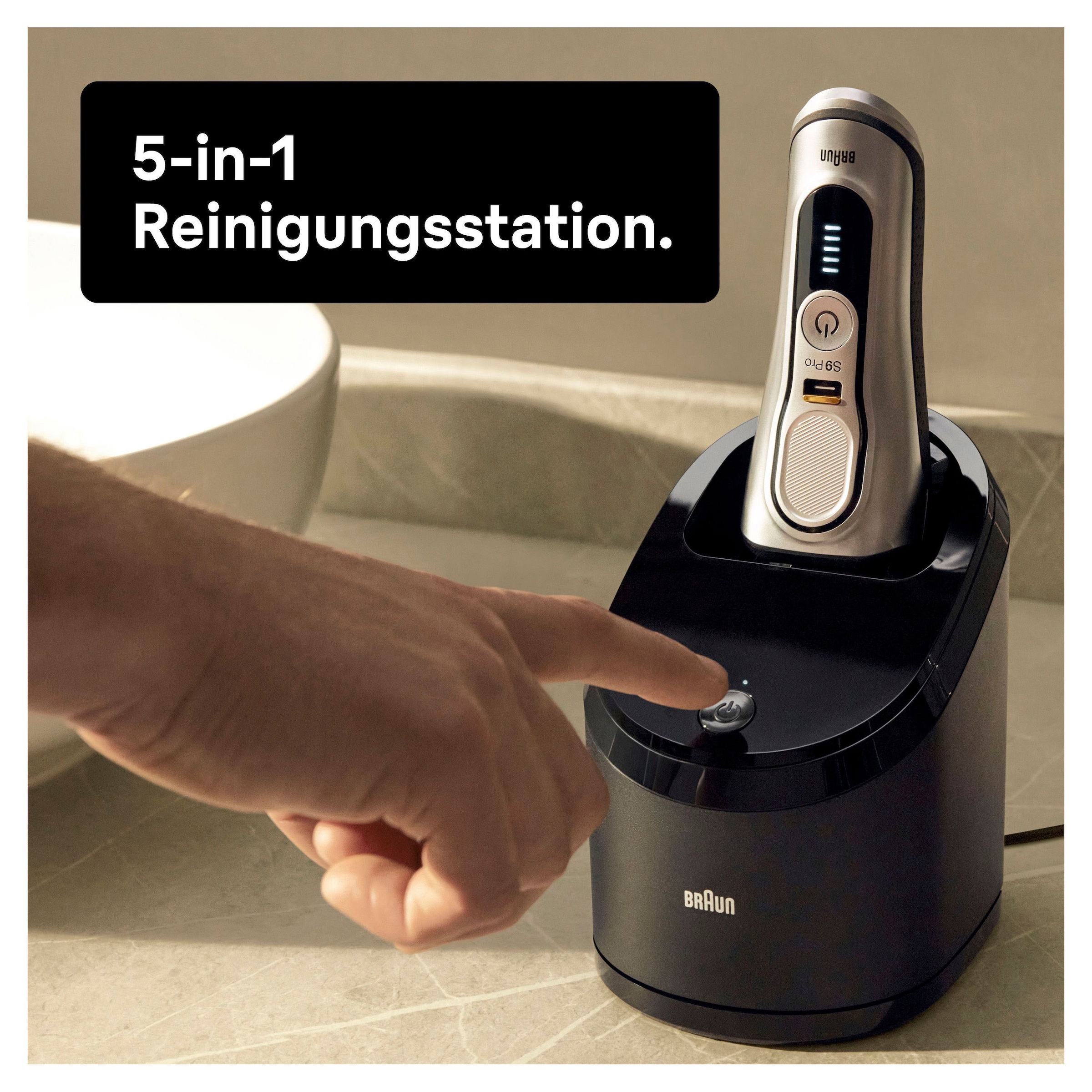 Braun Elektrorasierer »Series 9 Pro 9466cc«, 5-Stufen-Reinigungs- und Ladestation, 1 St. Aufsätze, Wet&Dry, 4+1 Scherkopf