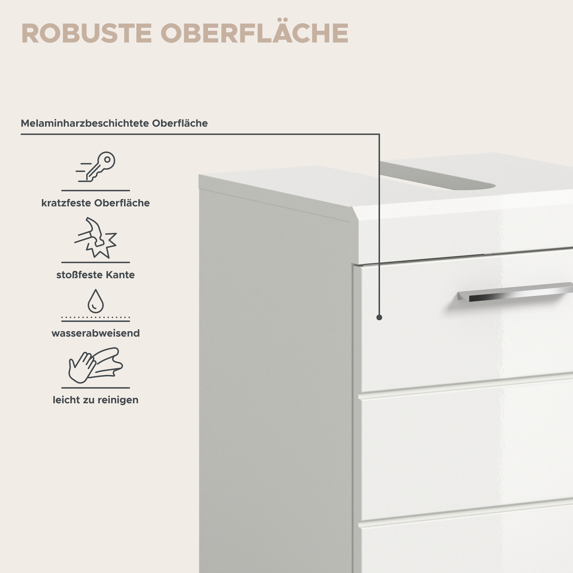 welltime Ensemble de meubles de salle de bain »SIENA, 4-tlg., WBU, Spiegelschrank, Hänge- & Unterschrank, MDF-Front«