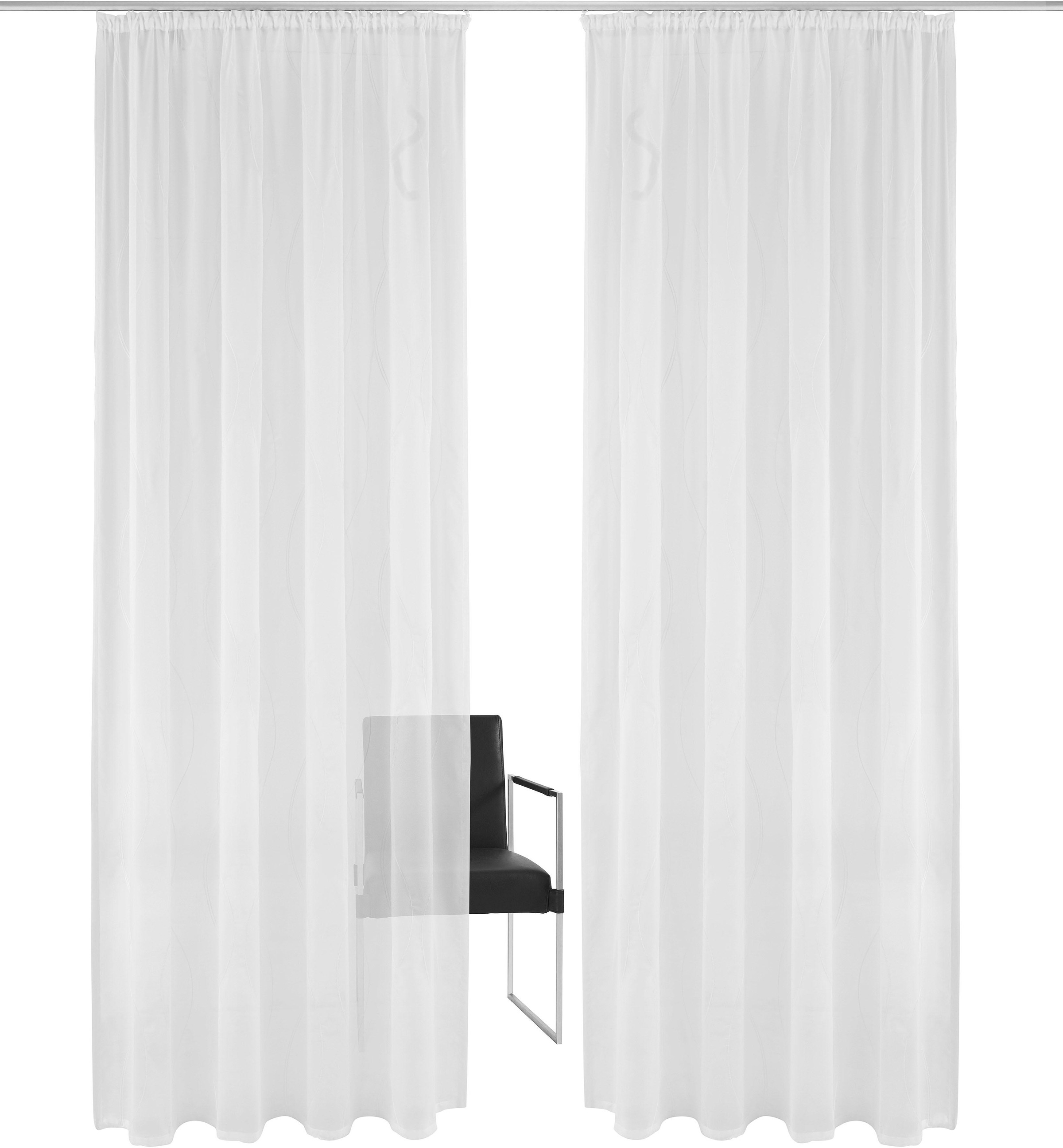 Image of Guido Maria Kretschmer Home&Living Gardine »Mila«, (1 St.), transparent, Wellenmuster, Voile, monochrom democratichome Edition bei Ackermann Versand Schweiz