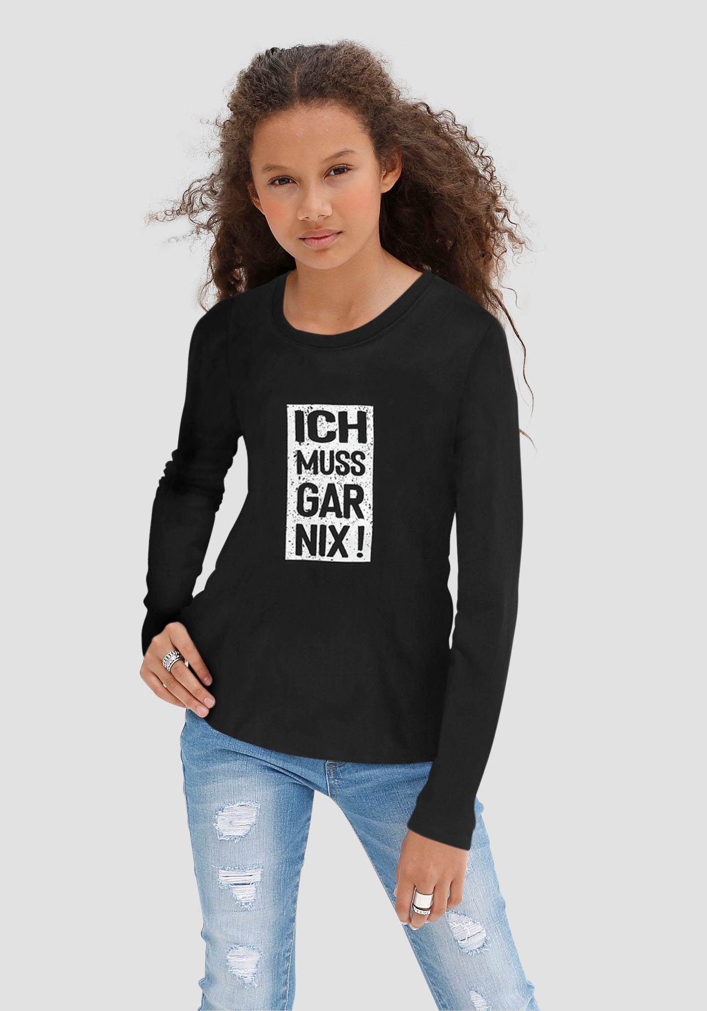 Image of KIDSWORLD Langarmshirt »Ich muss gar nix!« bei Ackermann Versand Schweiz