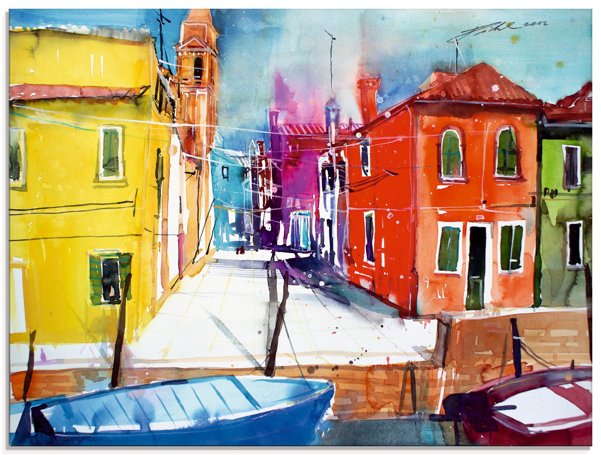 Image of Artland Glasbild »Venedig, Burano, Fondamenta del Pizzo«, Italien, (1 St.) bei Ackermann Versand Schweiz