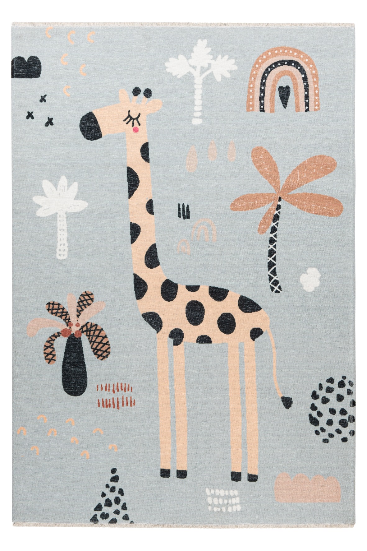 Obsession Kinderteppich "My Greta 625" rechteckig 6 mm Höhe Spielteppich, bedruckt, Giraffe Motiv, waschbar, Kinderzimmer