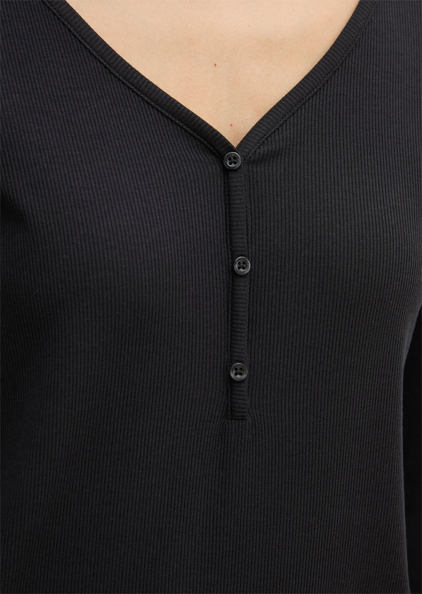 Marc O'Polo Langarmshirt eng anliegende Passform, mit Langarm, im Rippdesign, für Homewear