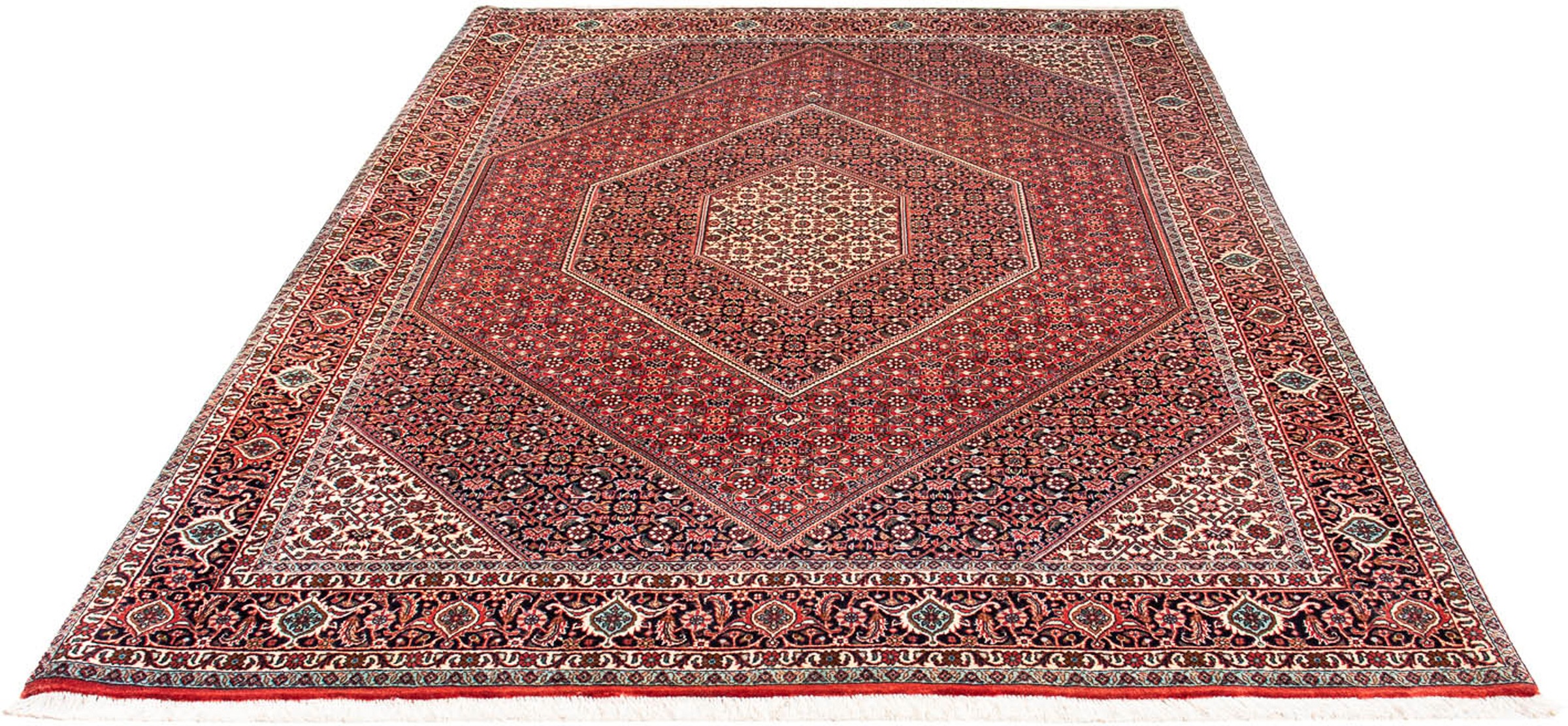 Image of morgenland Orientteppich »Perser - Bidjar - 233 x 169 cm - dunkelrot«, rechteckig, 15 mm Höhe, Wohnzimmer, Handgeknüpft, Einzelstück mit Zertifikat bei Ackermann Versand Schweiz