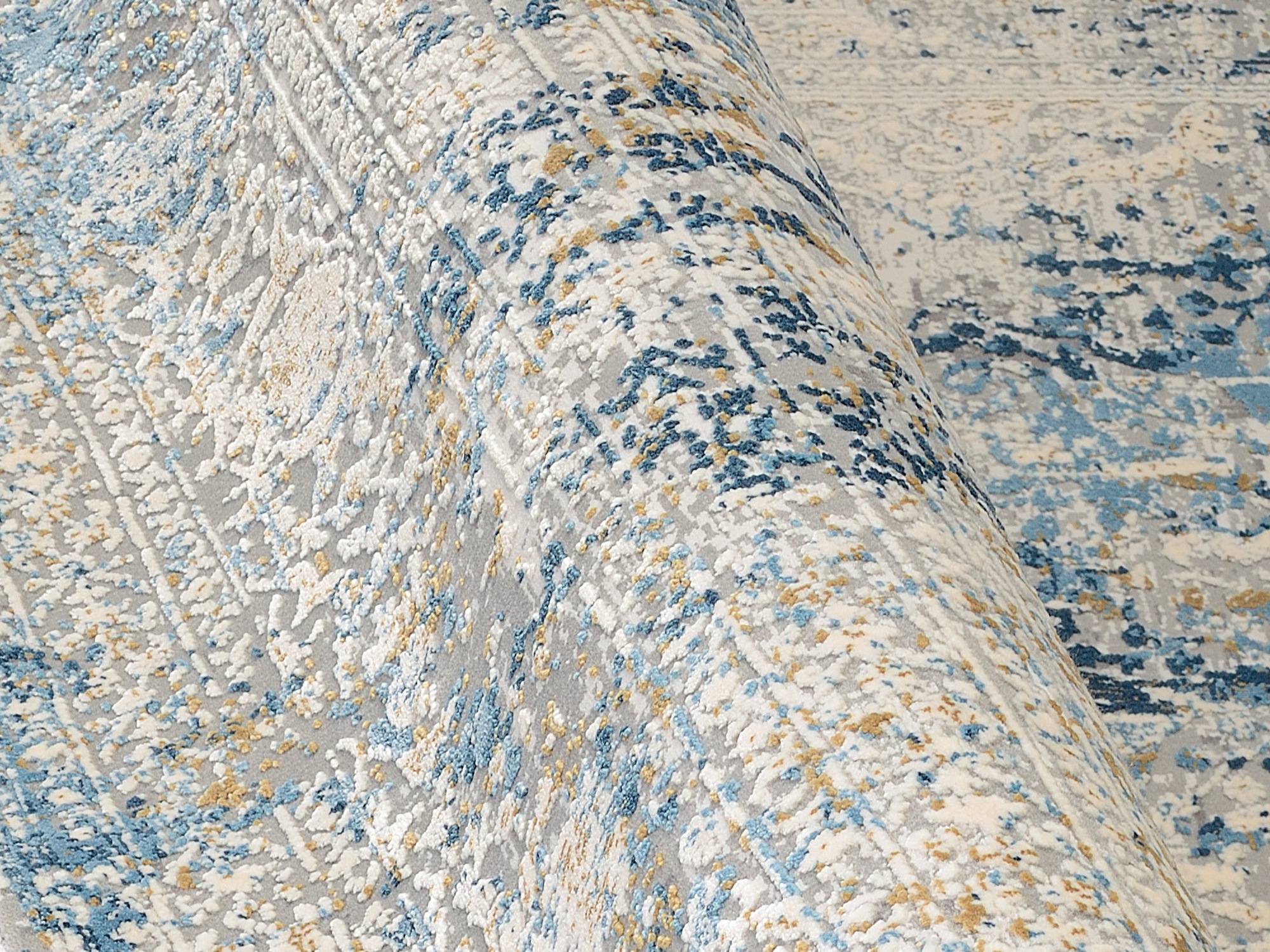 OCI DIE TEPPICHMARKE Teppich »BESTELLER CAVA« rund 8 mm Höhe Glanz Viskose, mit Fransen, Hoch Tief Struktur, Vintage, Wohnzimmer