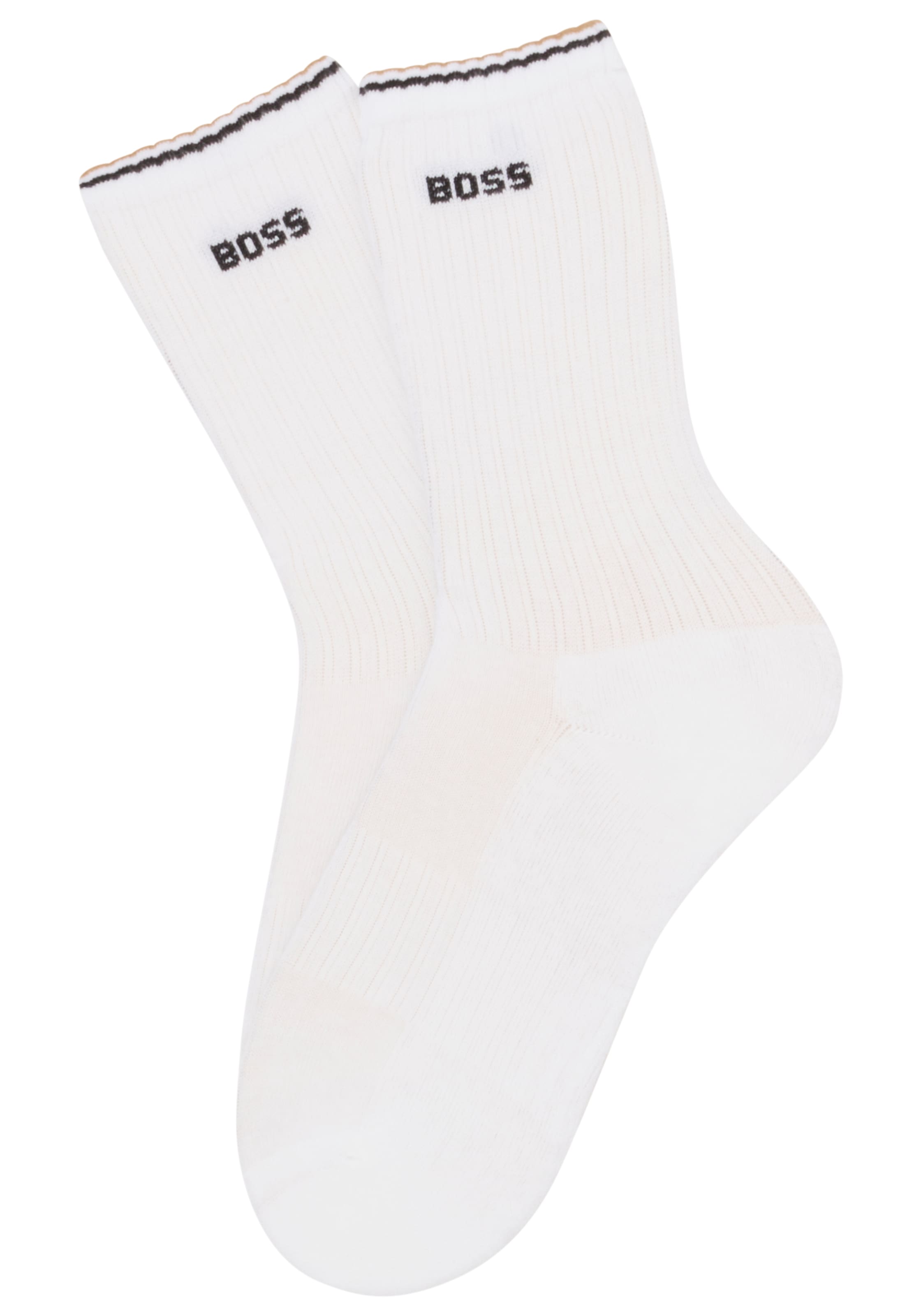 BOSS Chaussettes »Rib Stripe« 3 Couple tlg. Rippstrick, verstärkte Fersen- und Zehenpartie