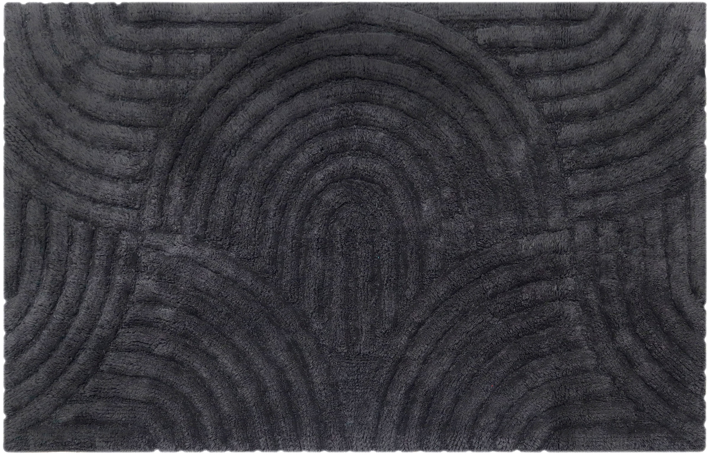 my home Tapis de bain »Juna, Badvorleger, Badezimmer Teppich, Zen, Scandi, Boho« Höhe 15 mm Baumwolle, Hoch-Tief-Effekt, weich