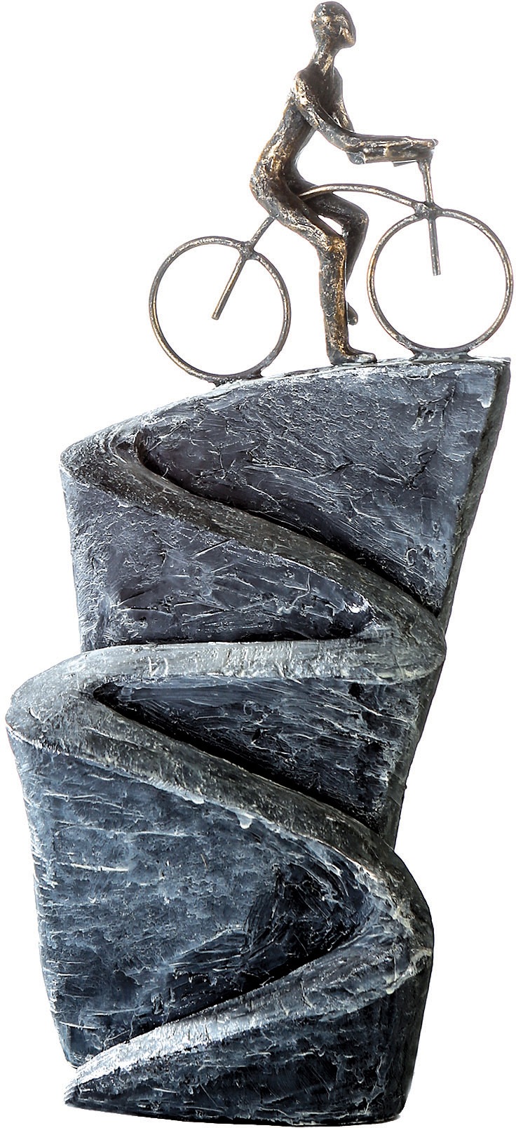 Image of Casablanca by Gilde Dekofigur »Skulptur Aufwärts«, (1 St.), Dekoobjekt, Höhe 37 cm, Fahrradfahrer, antikfinish, mit Spruchanhänger, Wohnzimmer bei Ackermann Versand Schweiz