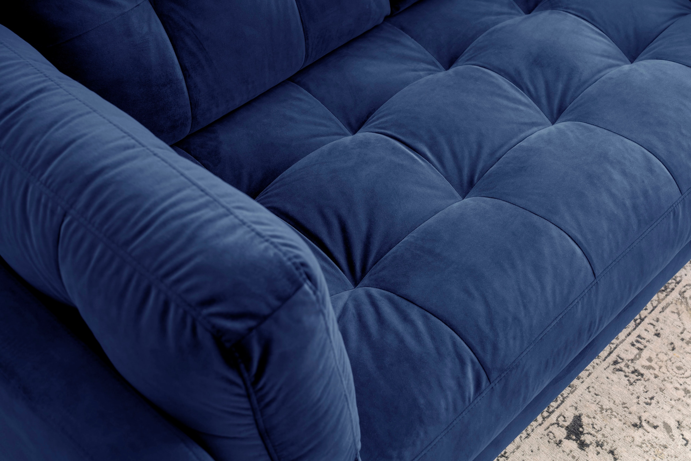 Trends by HG 3-Sitzer »Landau«, in Cord-Stoff mit Metallfuss