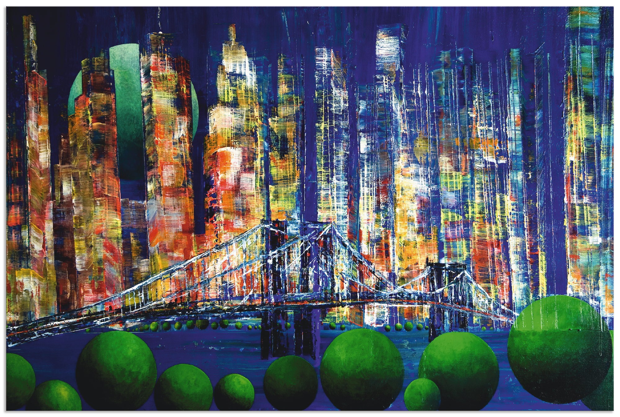 Image of Artland Wandbild »New York Brooklyn Bridges«, Amerika, (1 St.), in vielen Grössen & Produktarten - Alubild / Outdoorbild für den Aussenbereich, Leinwandbild, Poster, Wandaufkleber / Wandtattoo auch für Badezimmer geeignet bei Ackermann Versand Schweiz