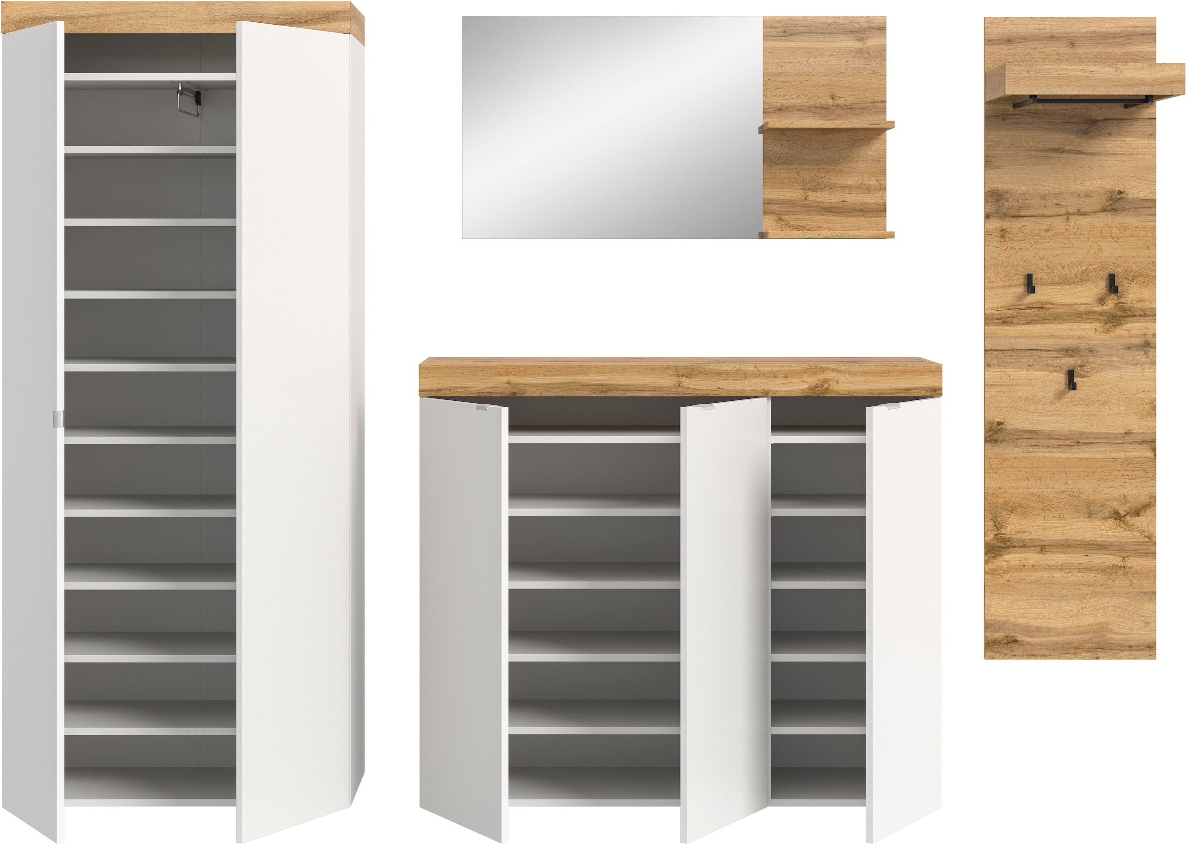 GOODproduct Garderoben-Set »MAMBO II, 4-teilig, TOPSELLER!, hängend oder stehend montierbar« 4 Stk. tlg.
