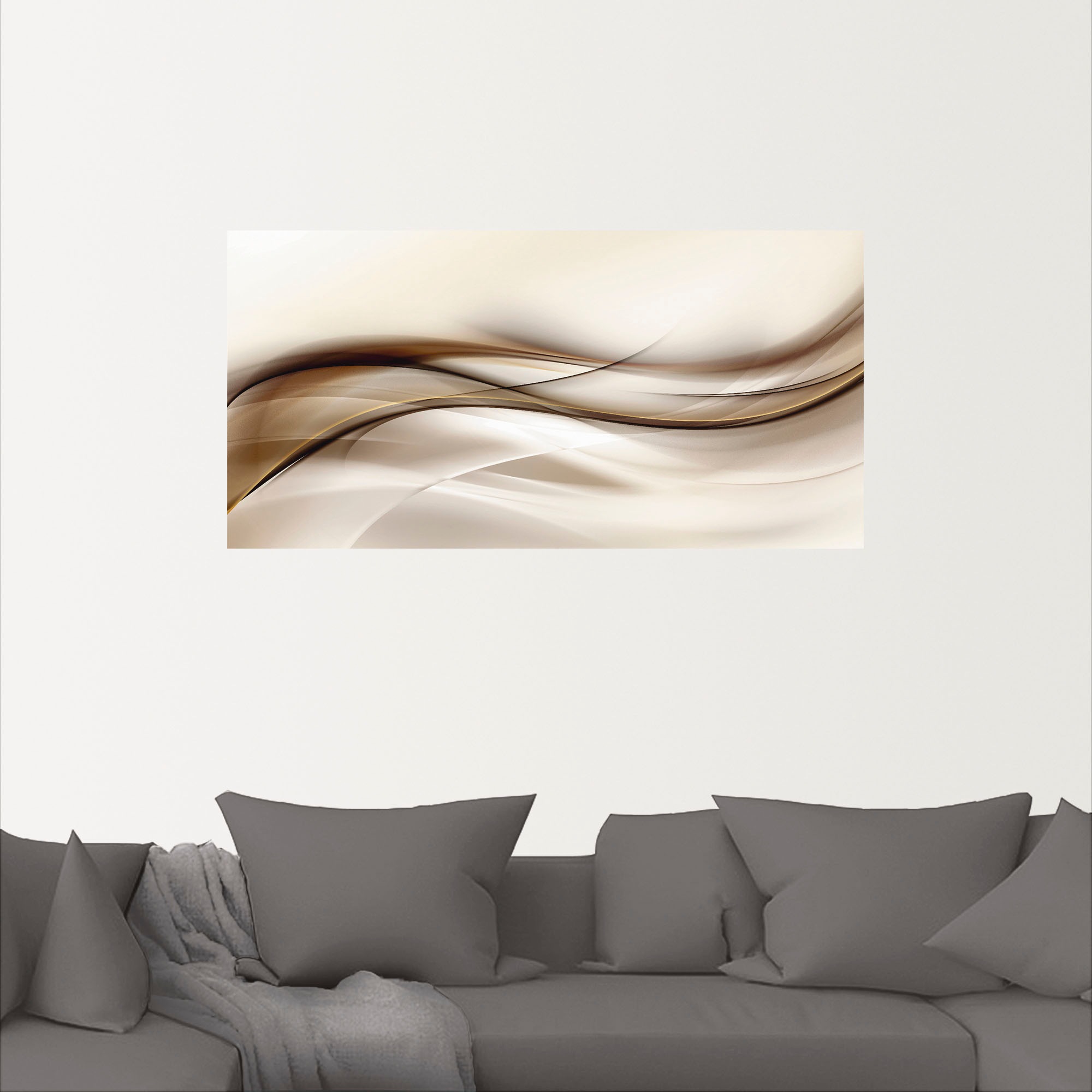 Artland Wandbild »Braune abstrakte Welle«, Muster, (1 St.), als Alubild, Outdoorbild, Leinwandbild, Poster, Wandaufkleber