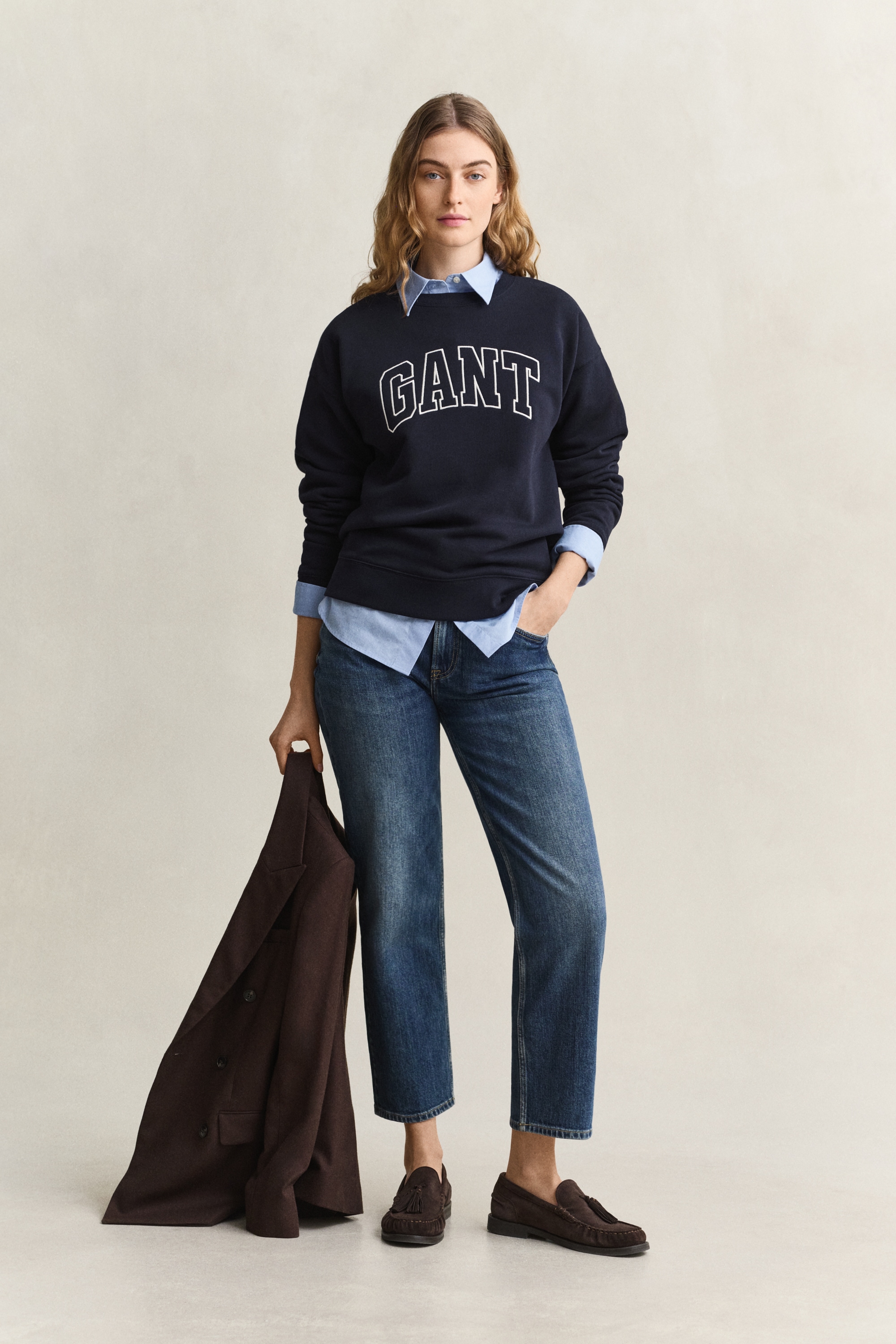 Gant Sweatshirt »GRAPHIC C-NECK SWEAT«, Relaxed fit mit Rundhalsausschnitt
