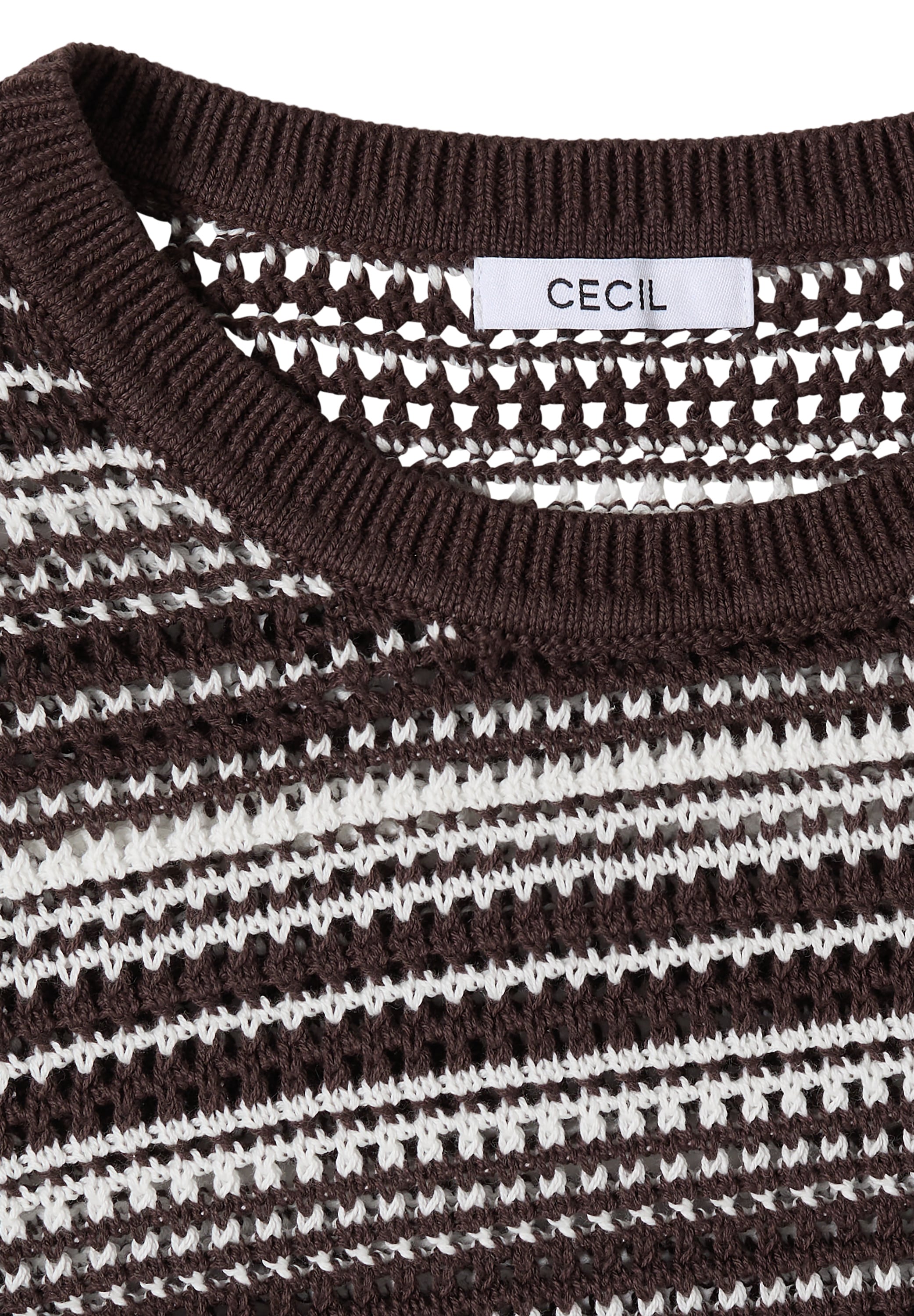 Cecil Strickpullover mit Rundhals und Streifen
