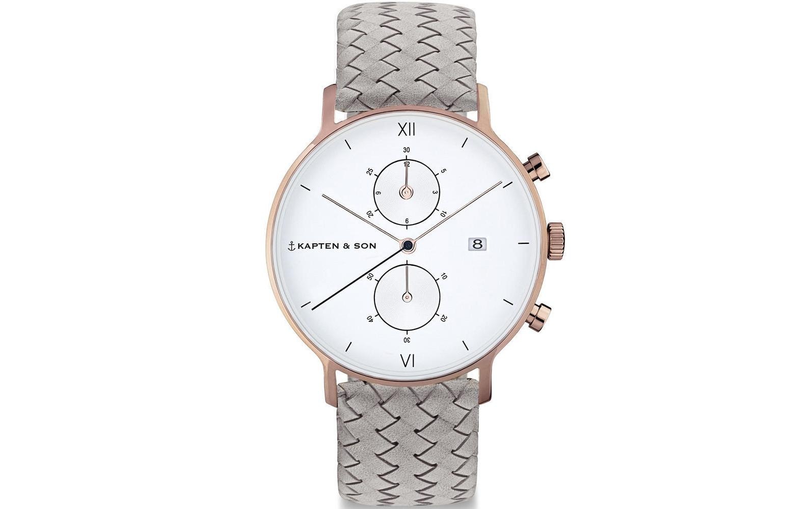 Image of Kapten & Son Quarzuhr »Chrono Grey Woven Leather« bei Ackermann Versand Schweiz